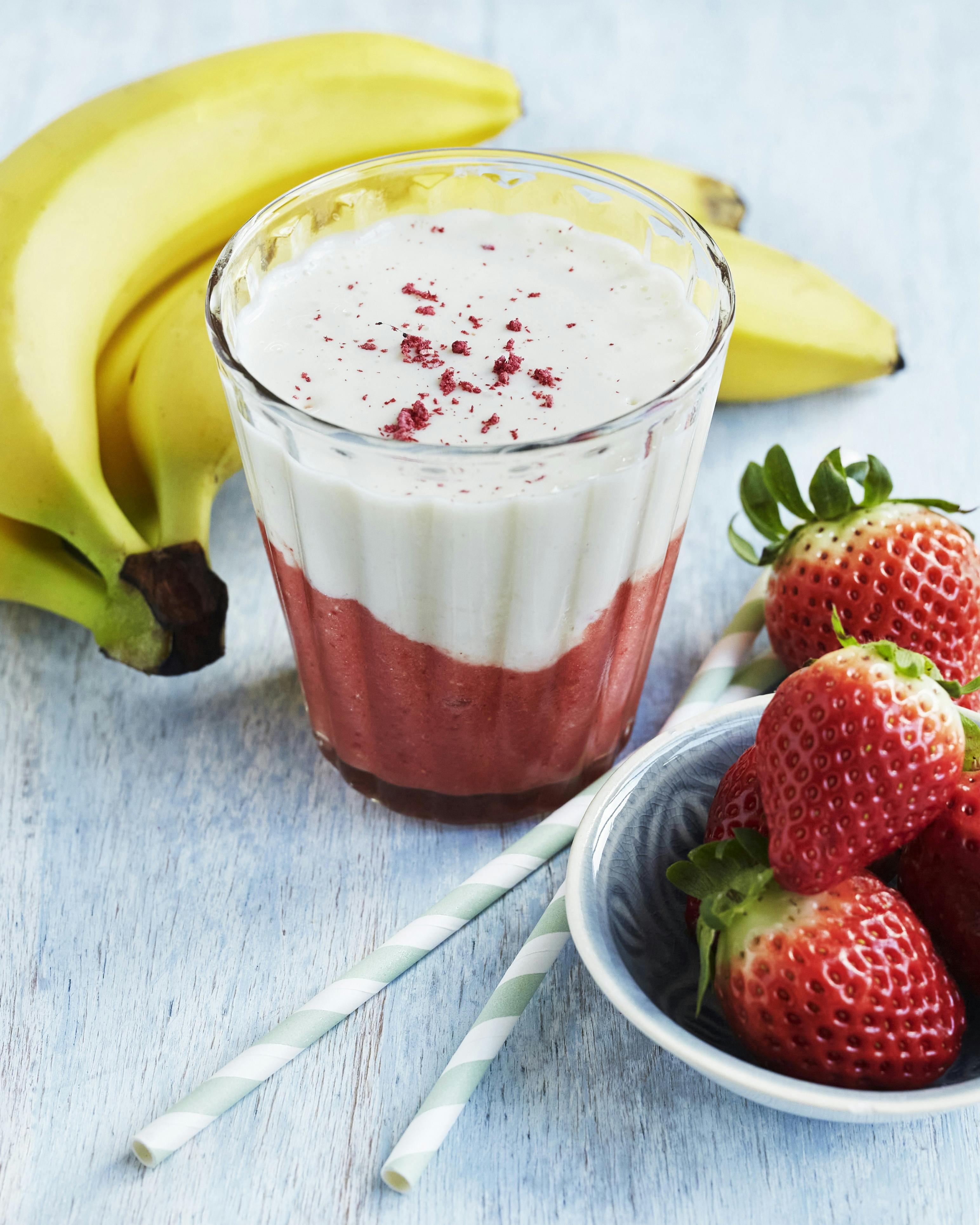 Jordbærsmoothie med banan
