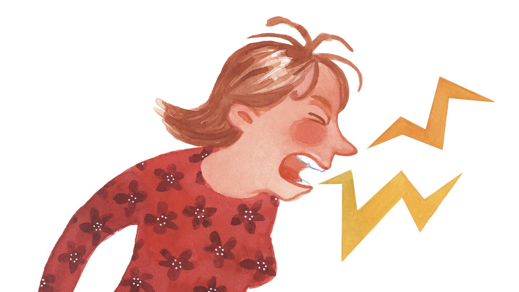 En vred pige der råber