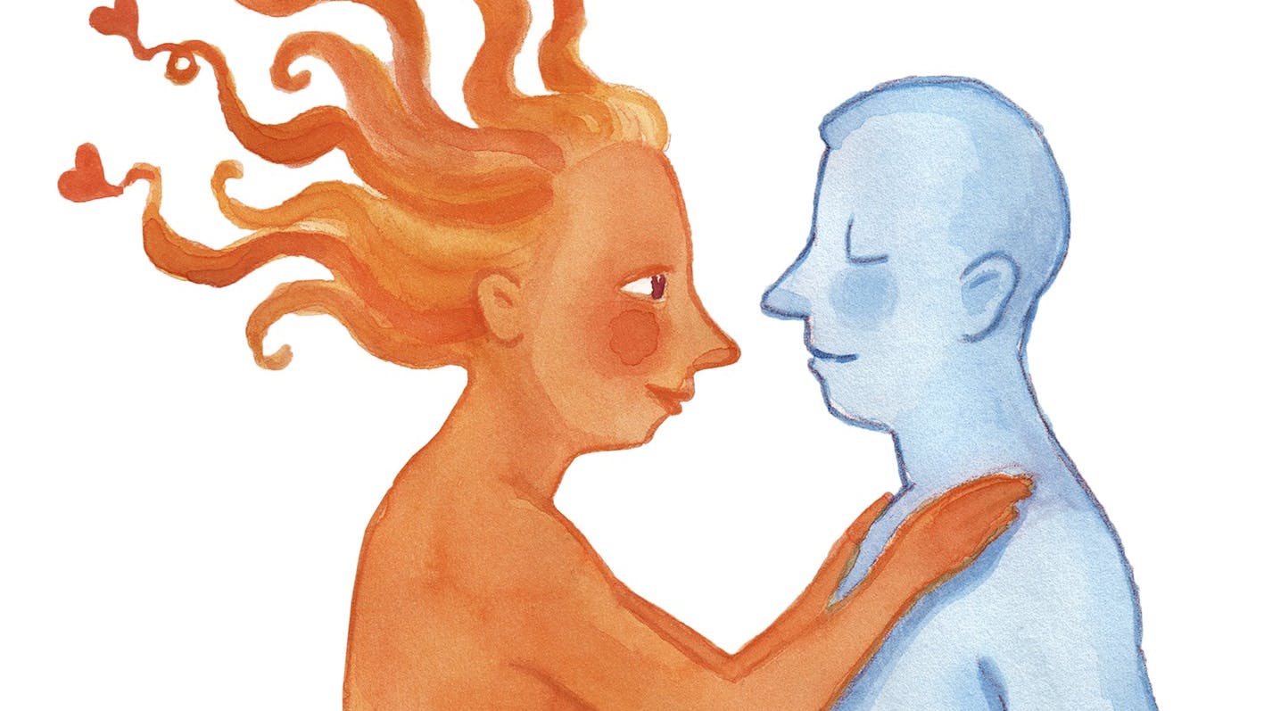 Tegning af en kvinde og mand