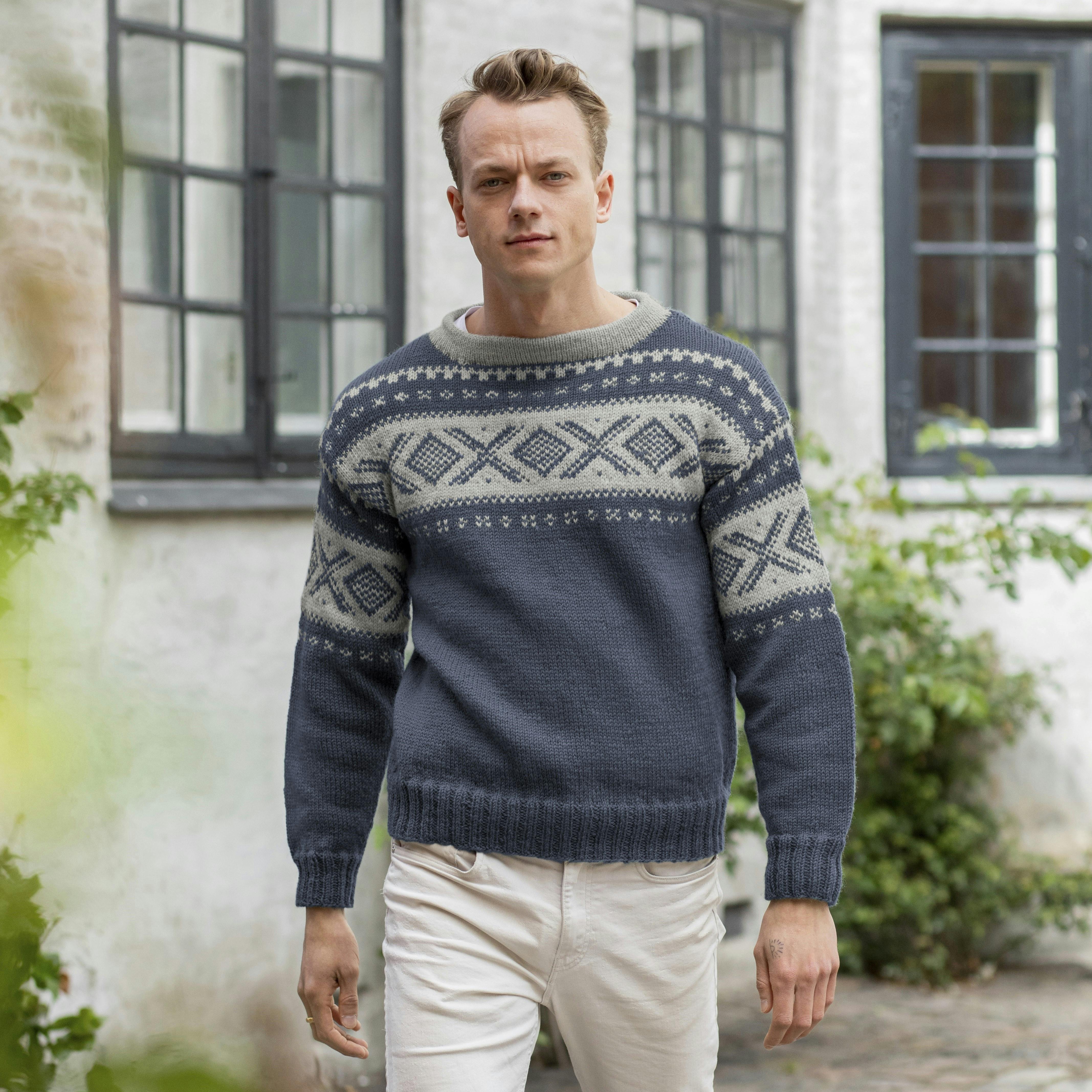 Sweater med rund hals