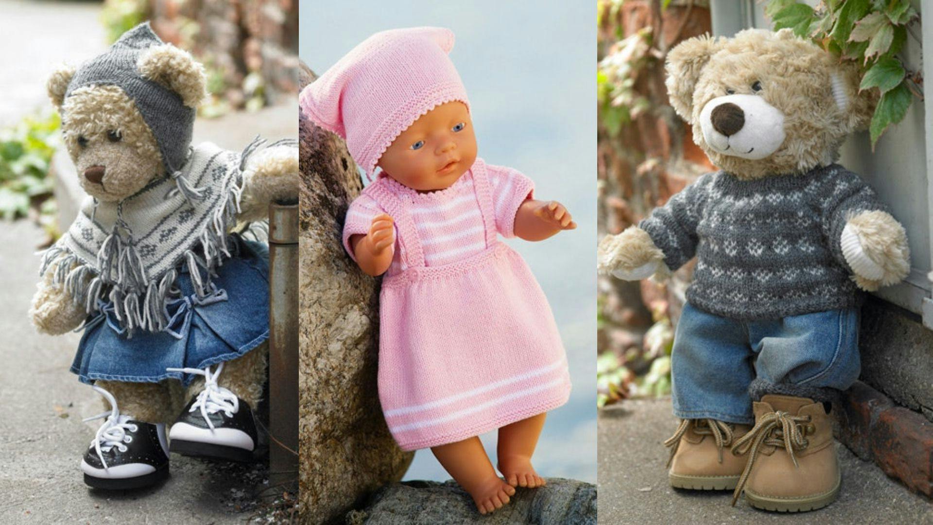 Føderale Hurtig piedestal 15 opskrifter på strikket og hæklet dukke- og bamsetøj | Familie Journal