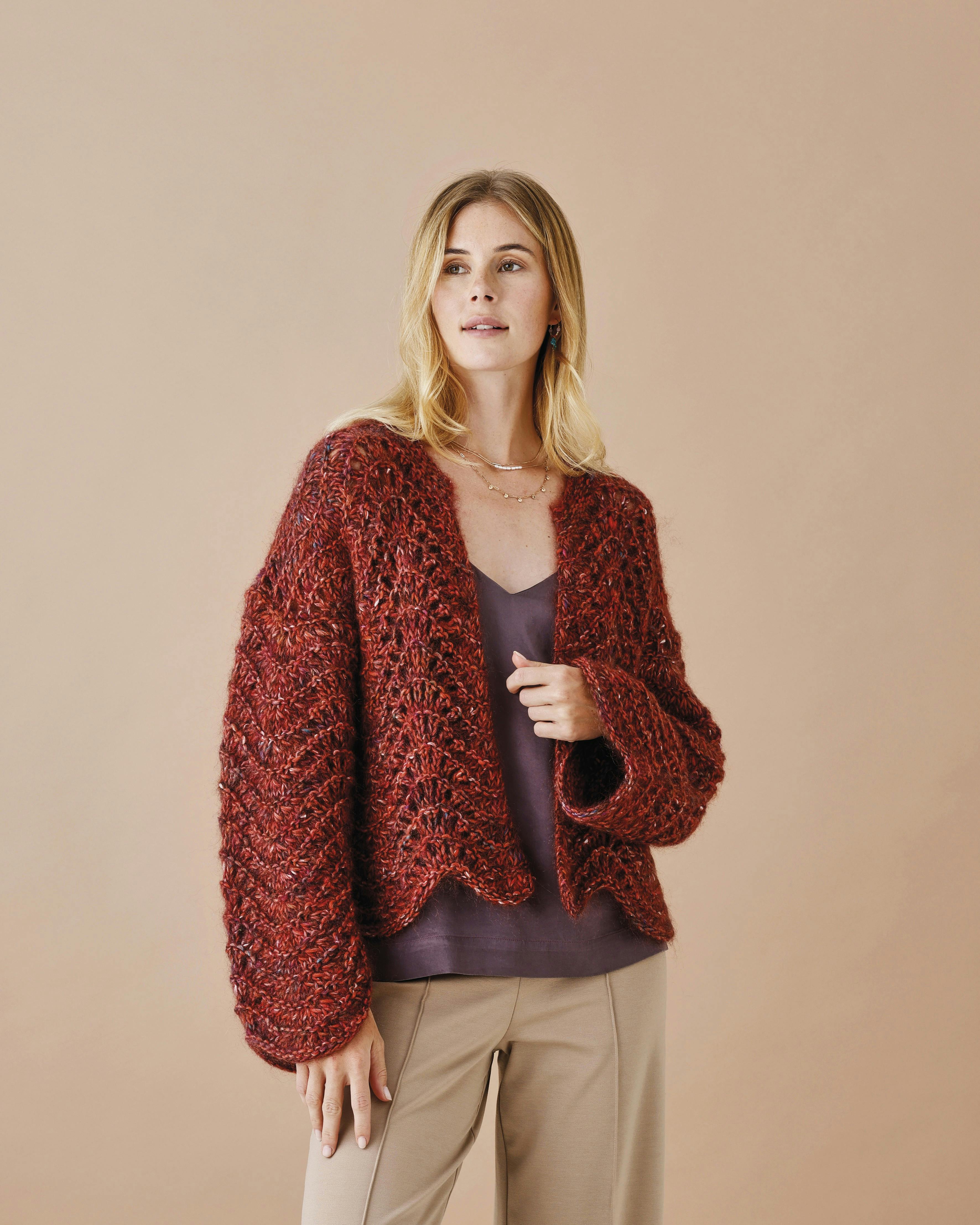 Trøje med påfuglemønster