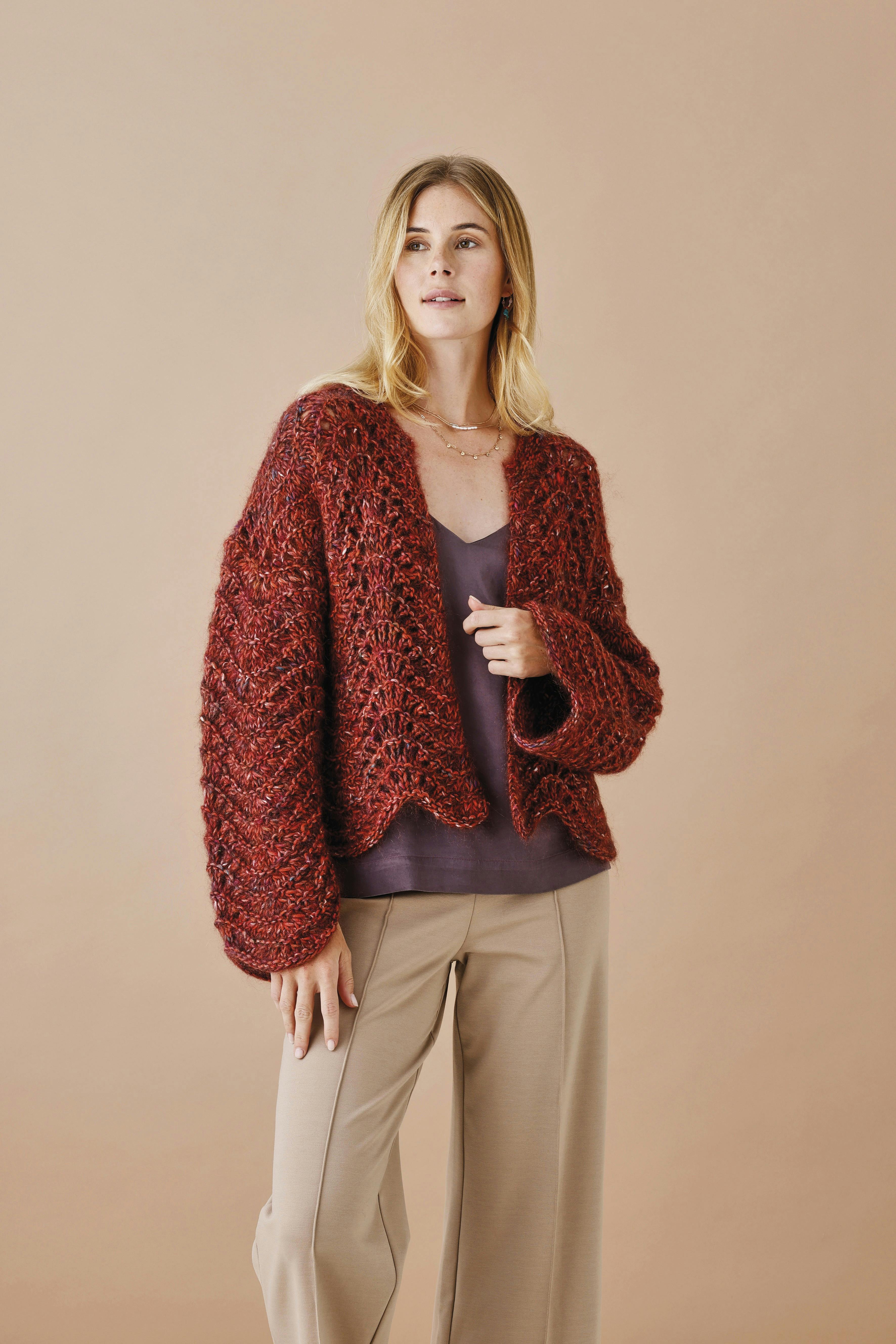 Trøje med påfuglemønster