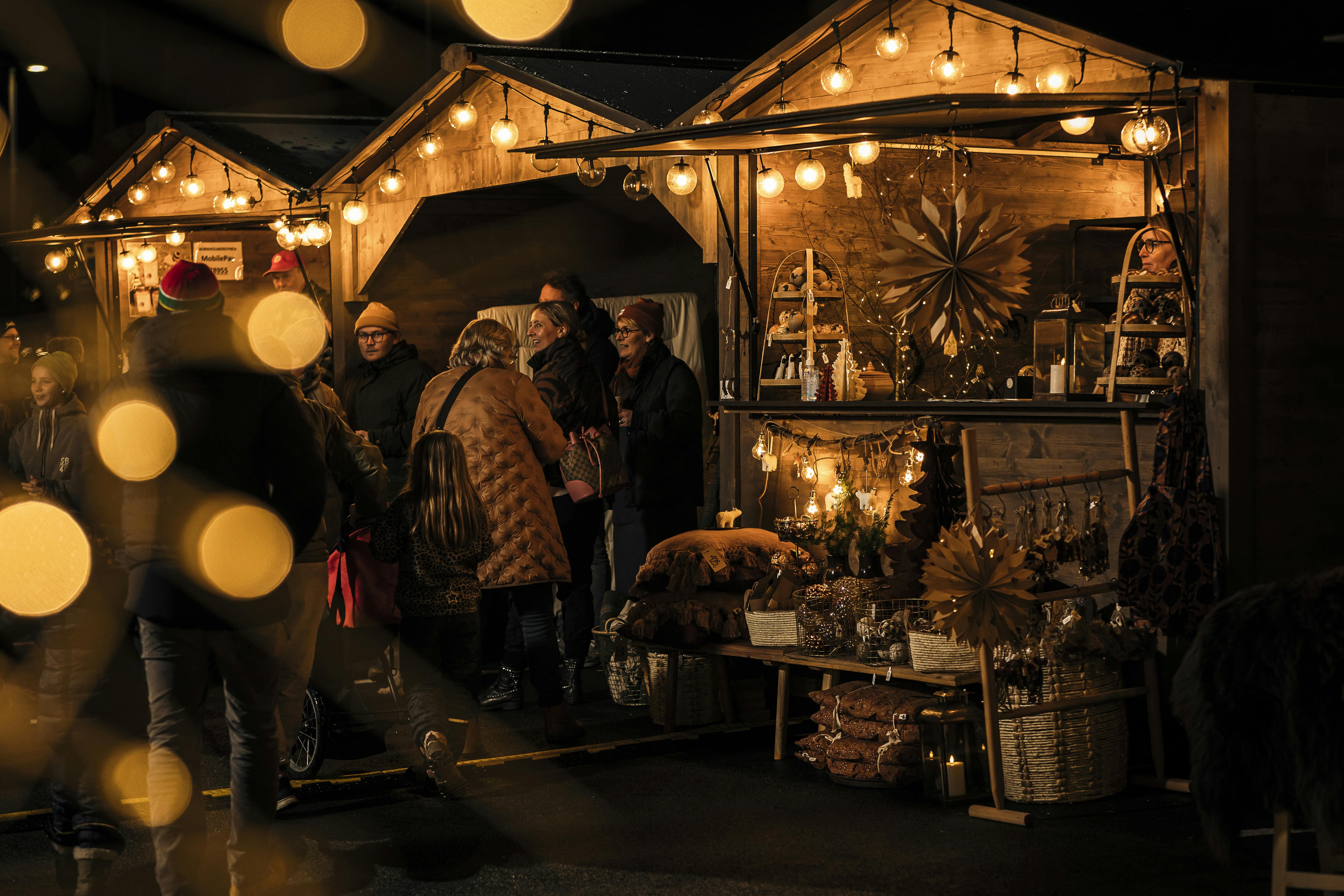 Julemarked med julelys på Bornholm