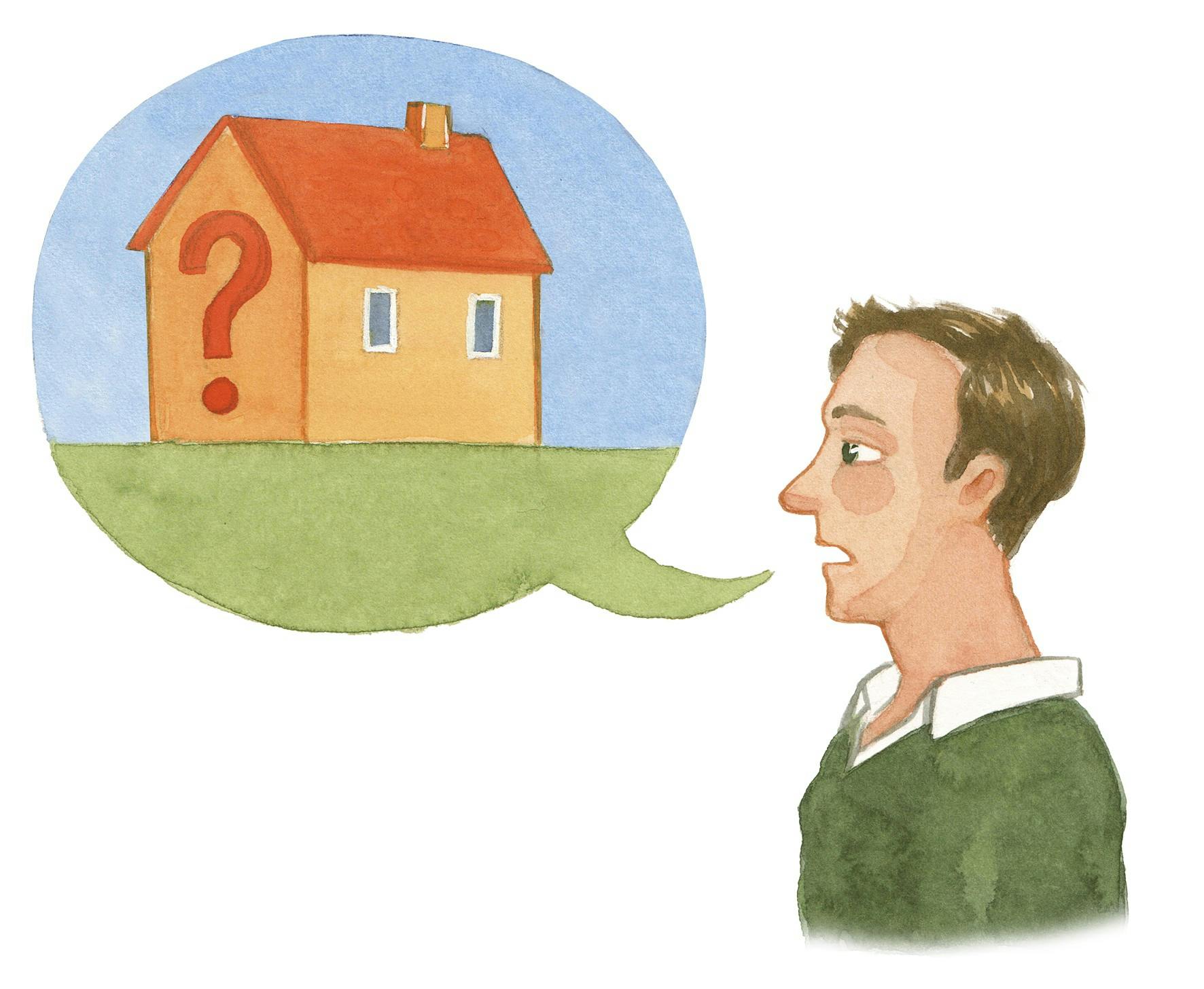 Mand kigger på et hus