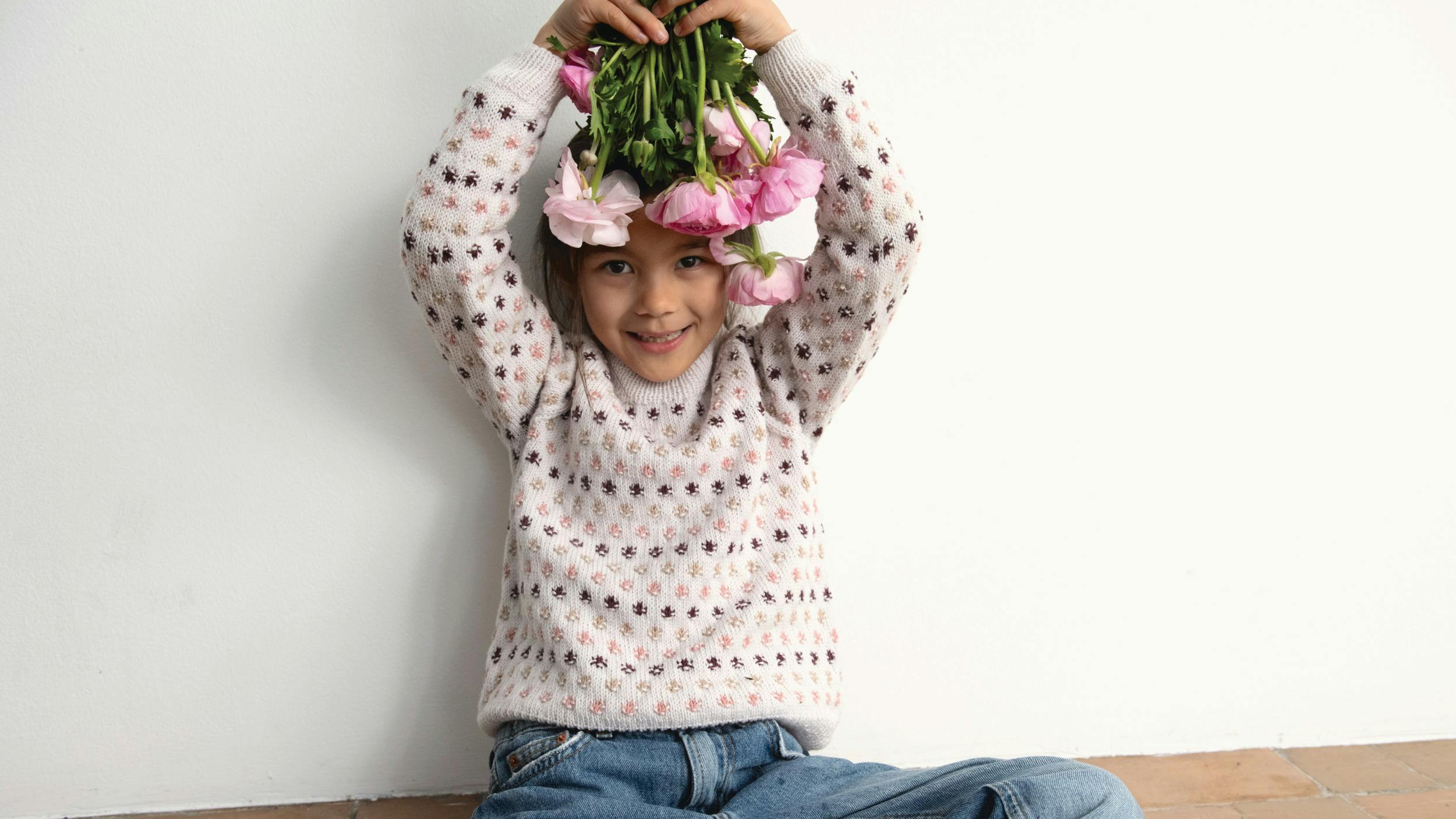 Mønsterstrikket sweater til børn