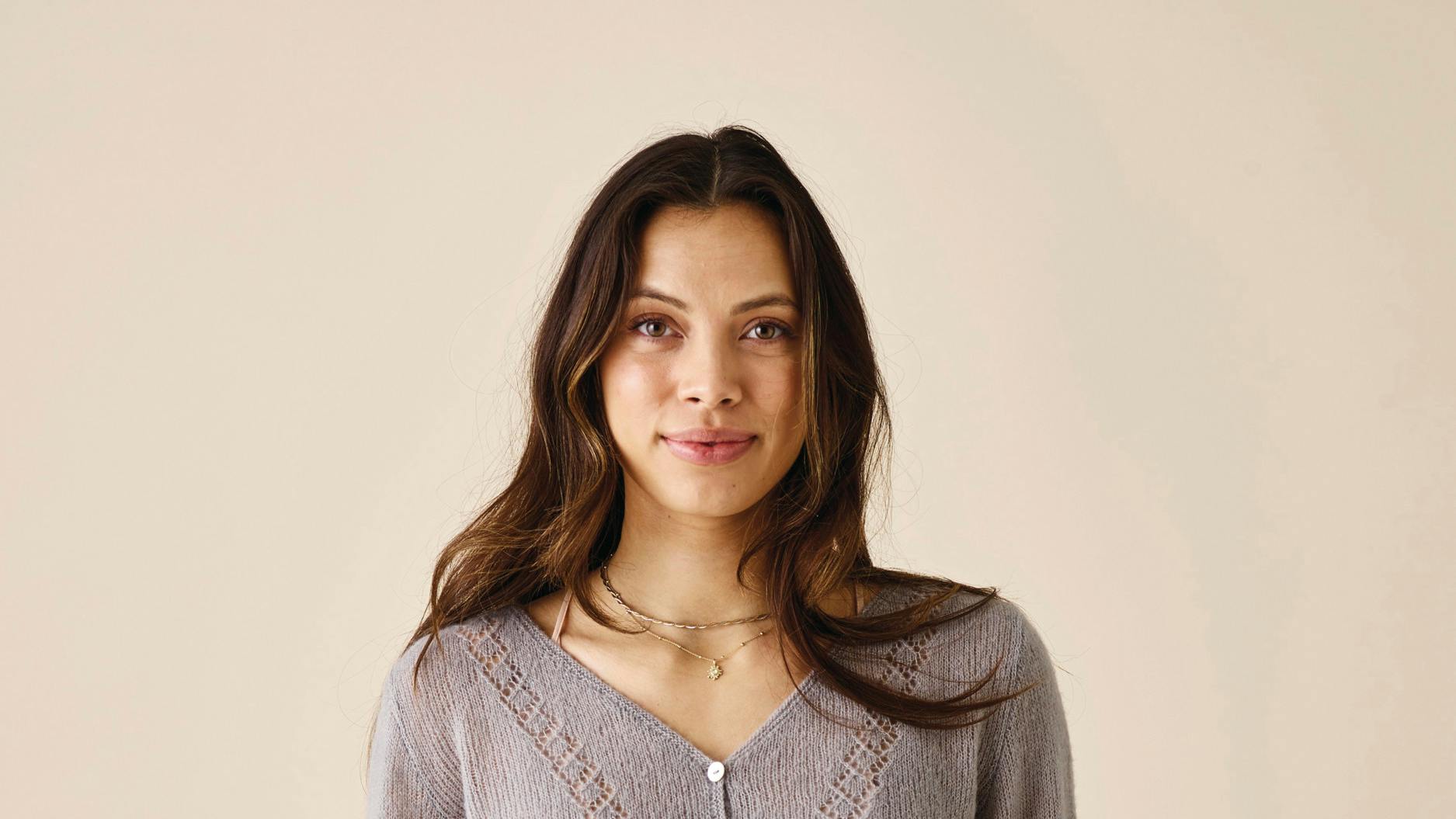 Cardigan med hulmønster