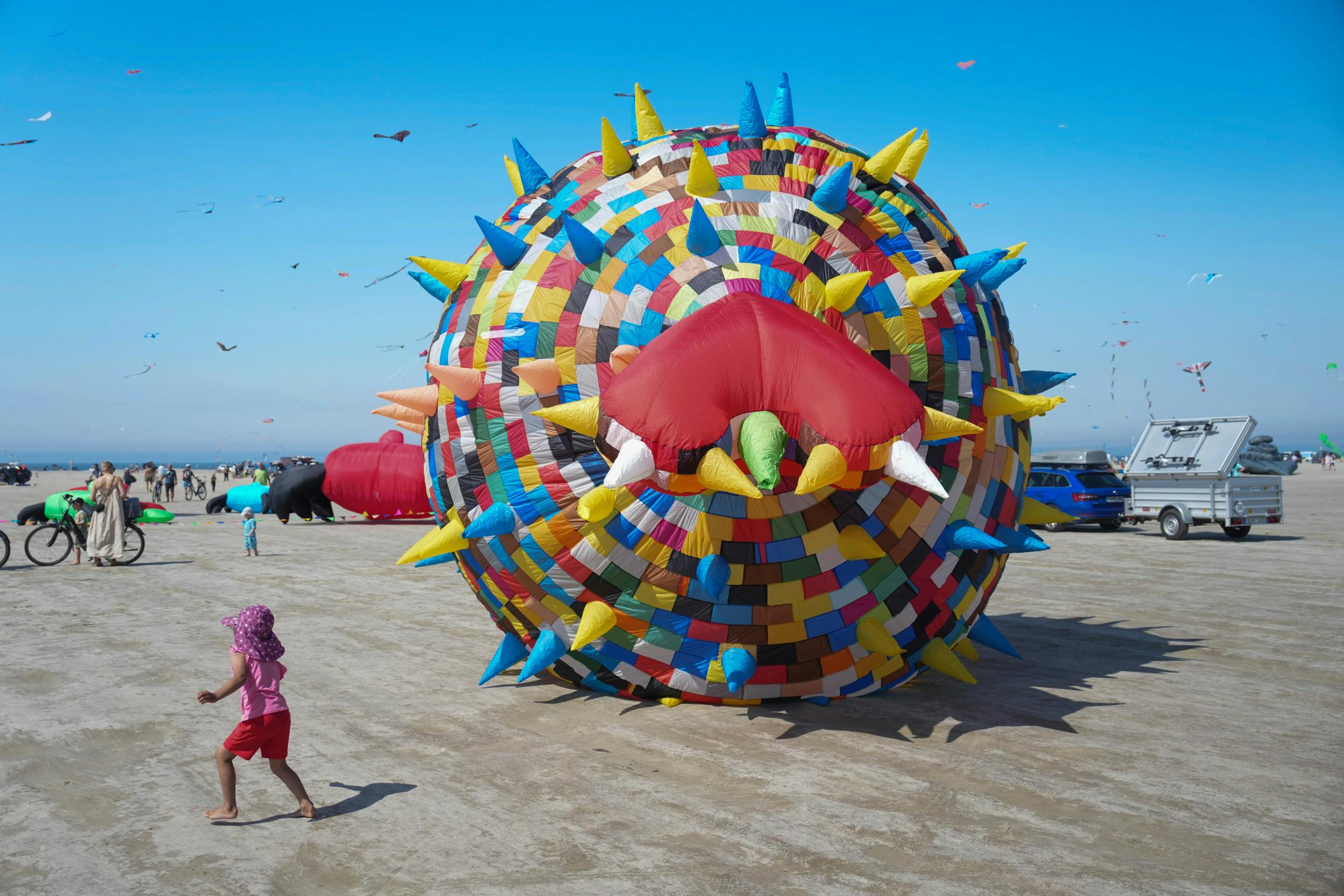 En kuglefisk som drage til Fanø Dragefestival