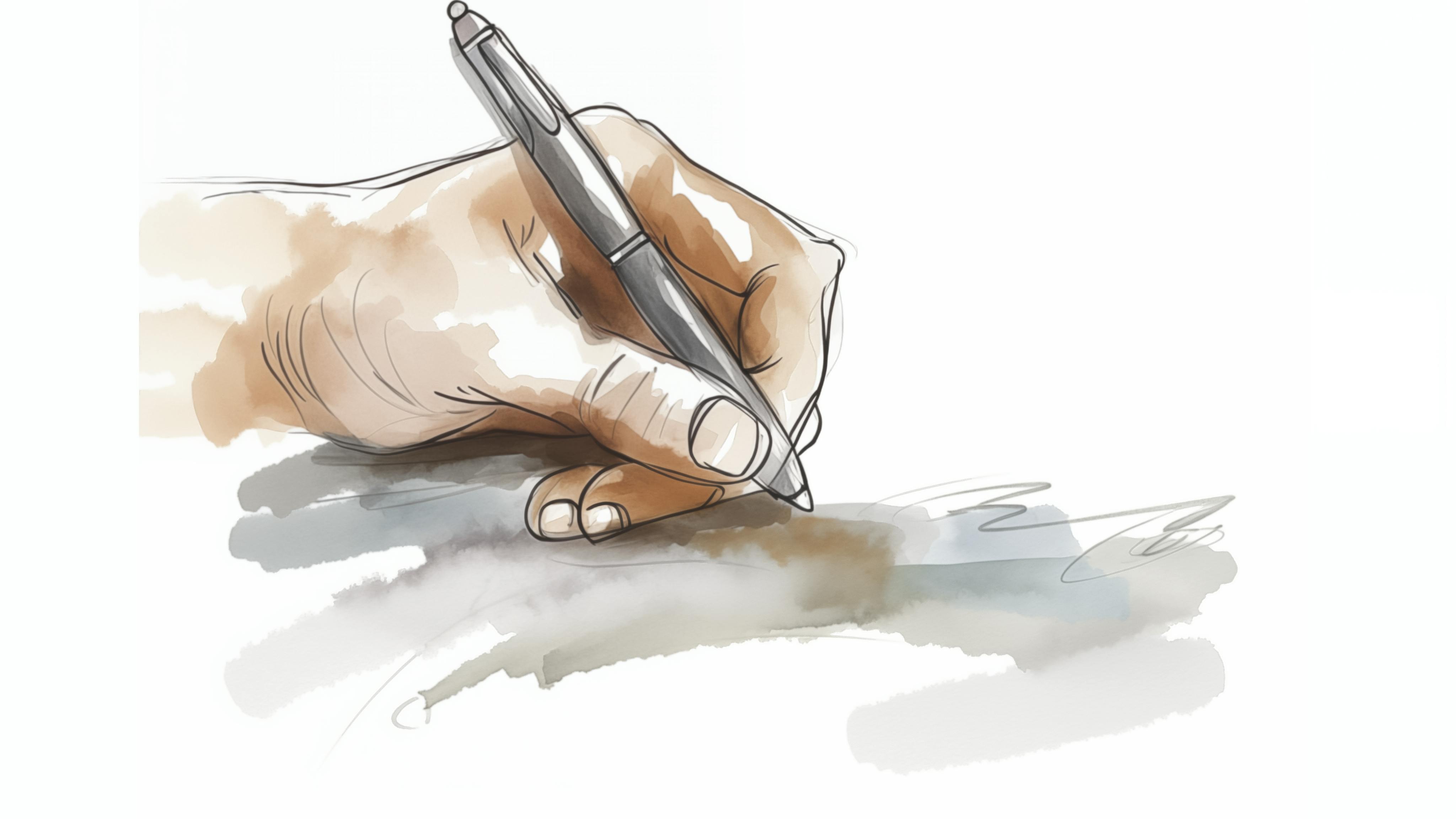 Hånd der skriver under på en fremtidsfuldmagt