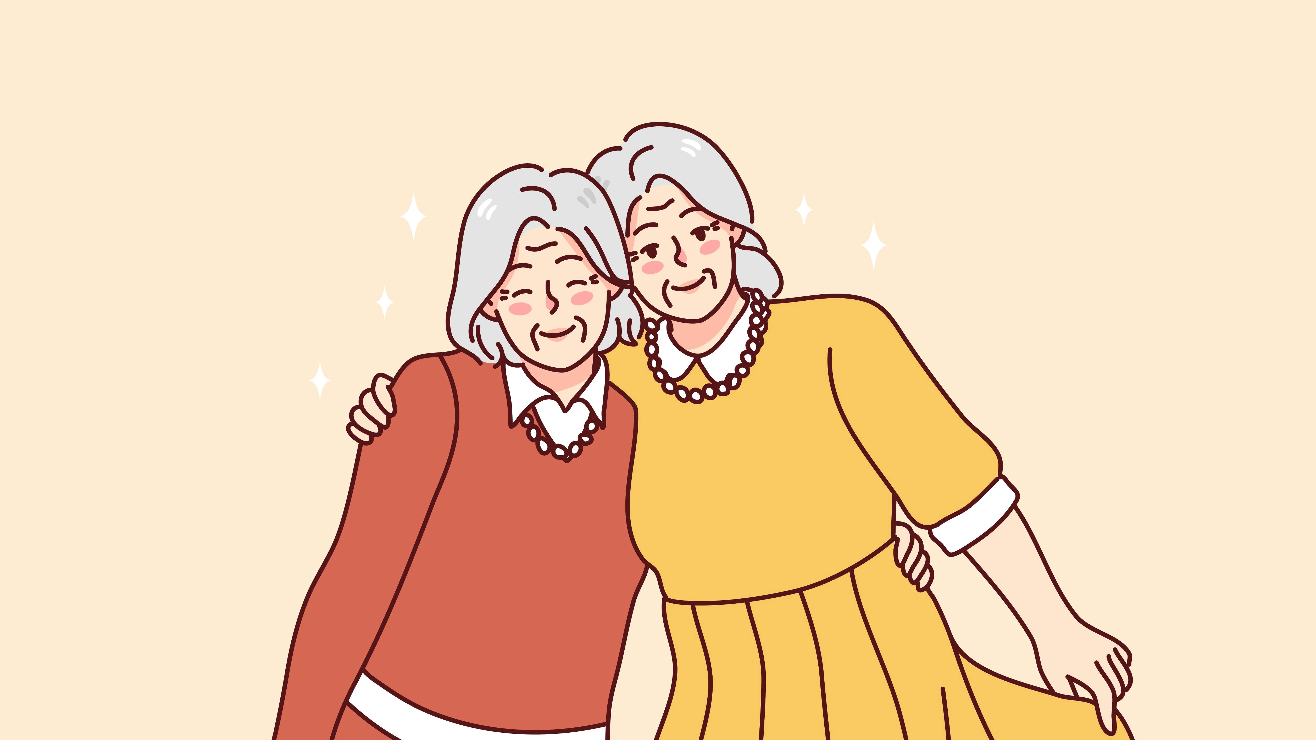 to glade, ældre kvinder