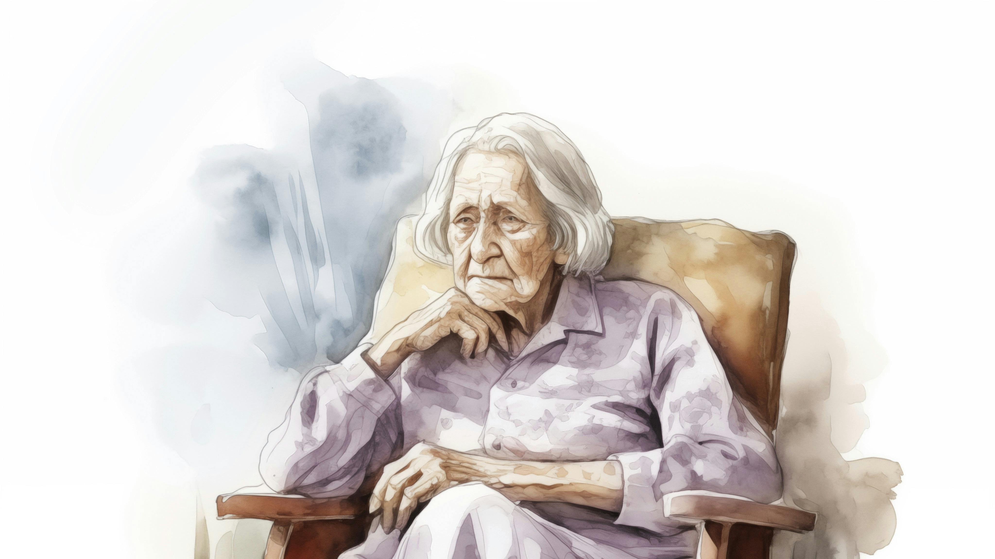 illustration af ældre kvinde