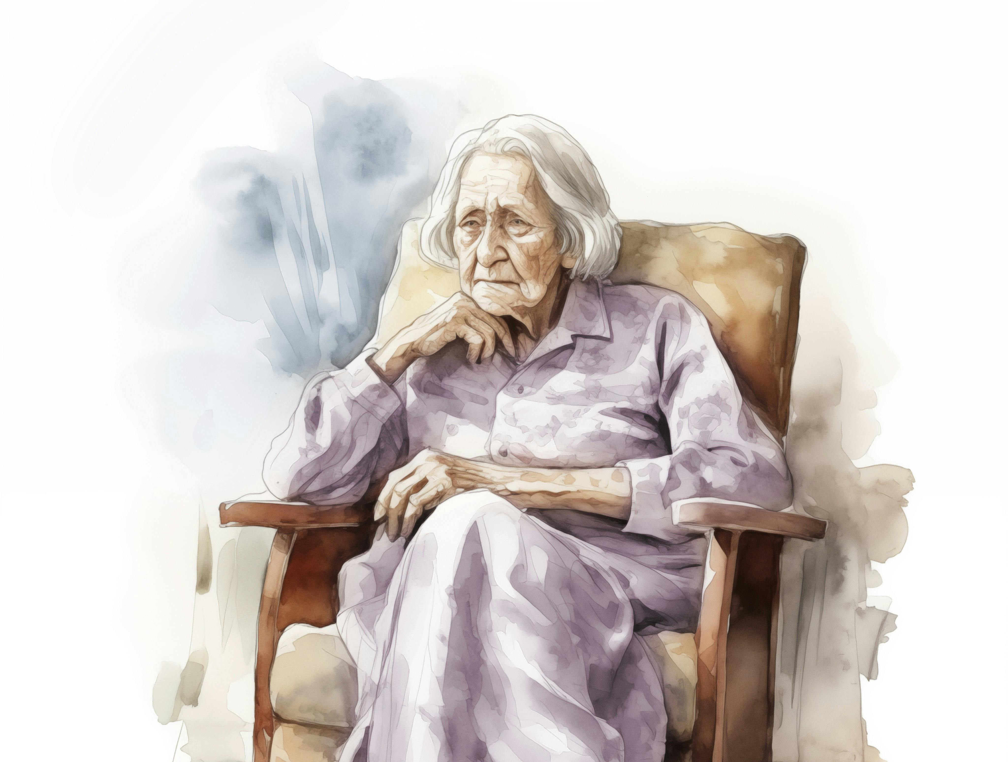illustration af ældre kvinde