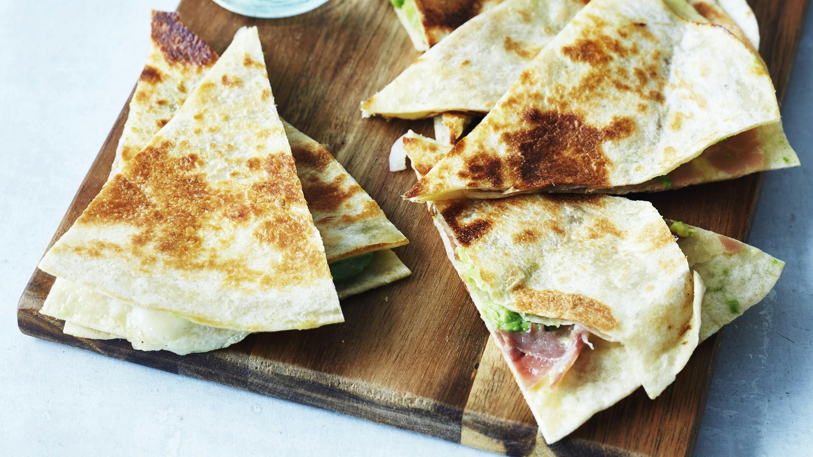 Quesadilla med skinke og ost