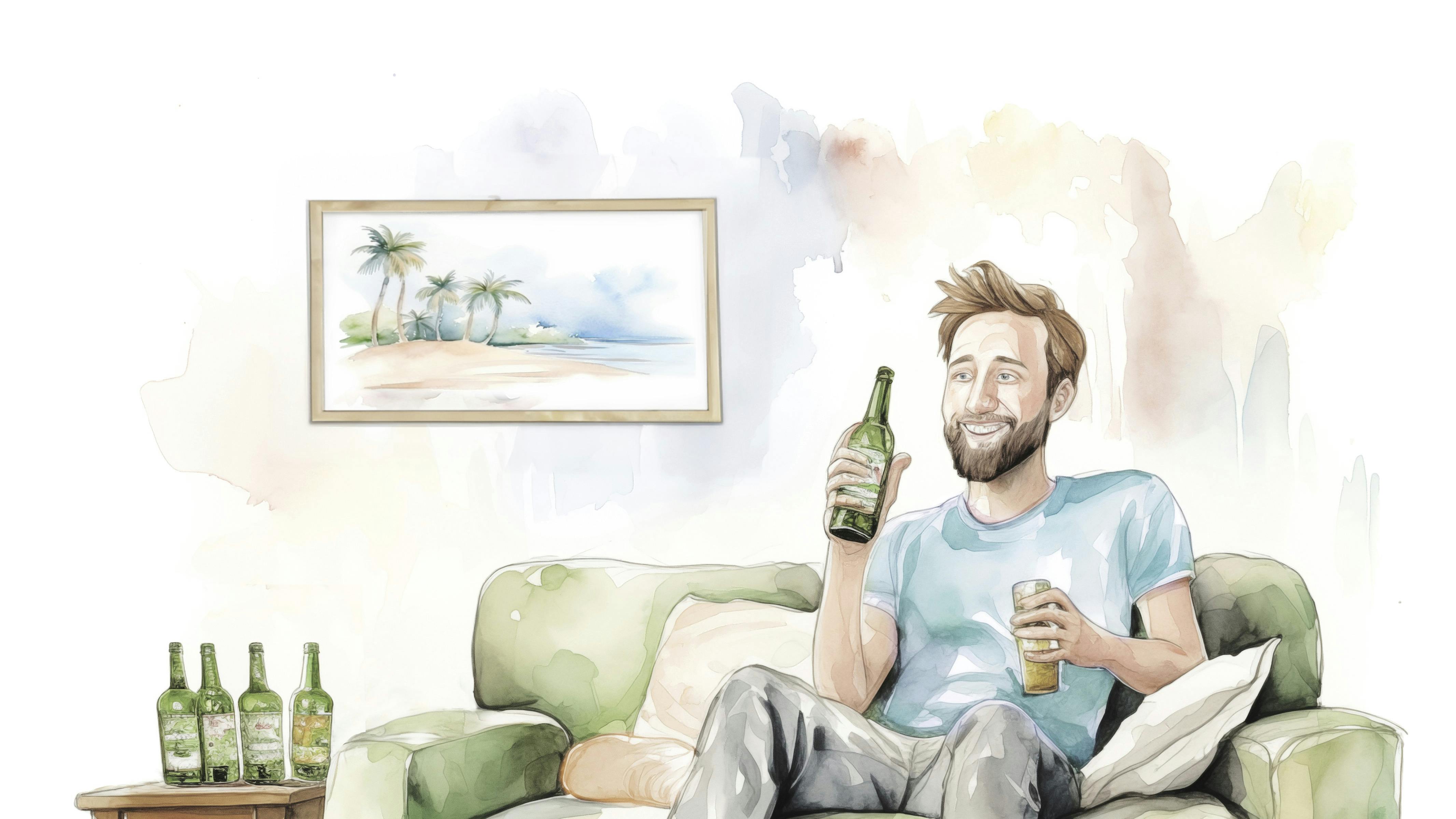 illustration af far der drikker