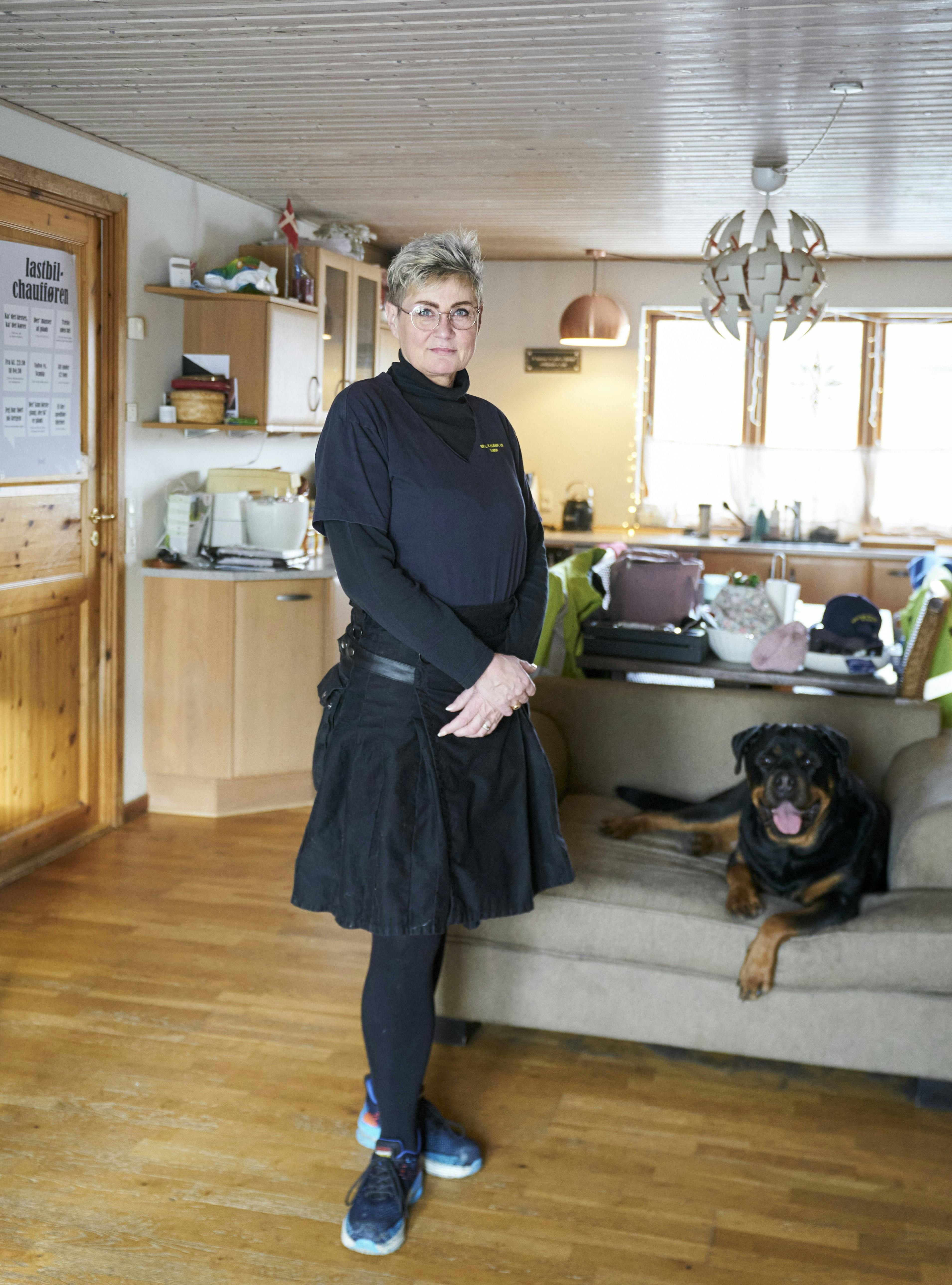 Anja i sit arbejdstøj