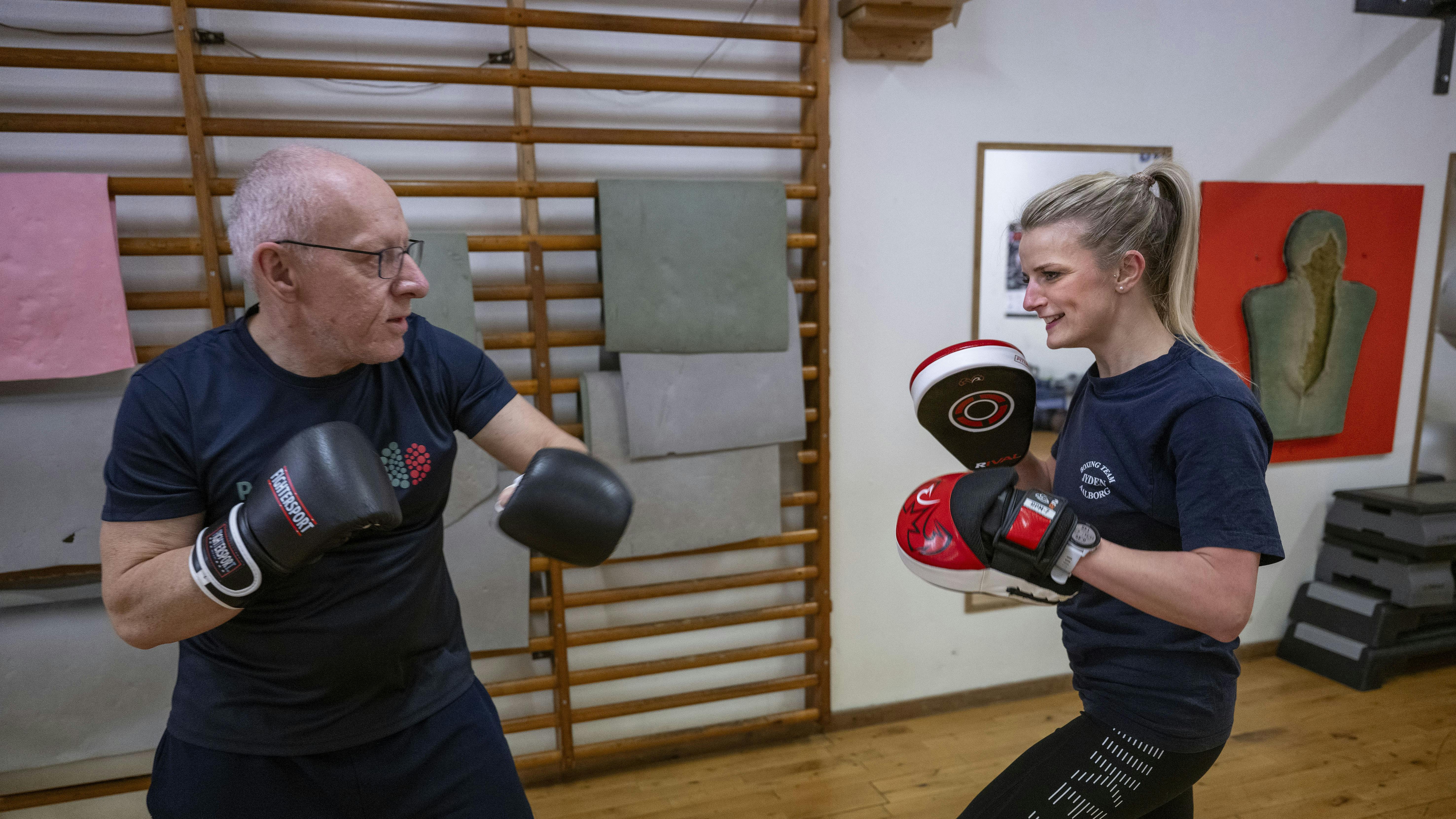 Mia Øgaard Jensen og Jesper Larsen Parkinson Boksning gymnastik Lars Horn / Baghuset Dato: 18.01.24
