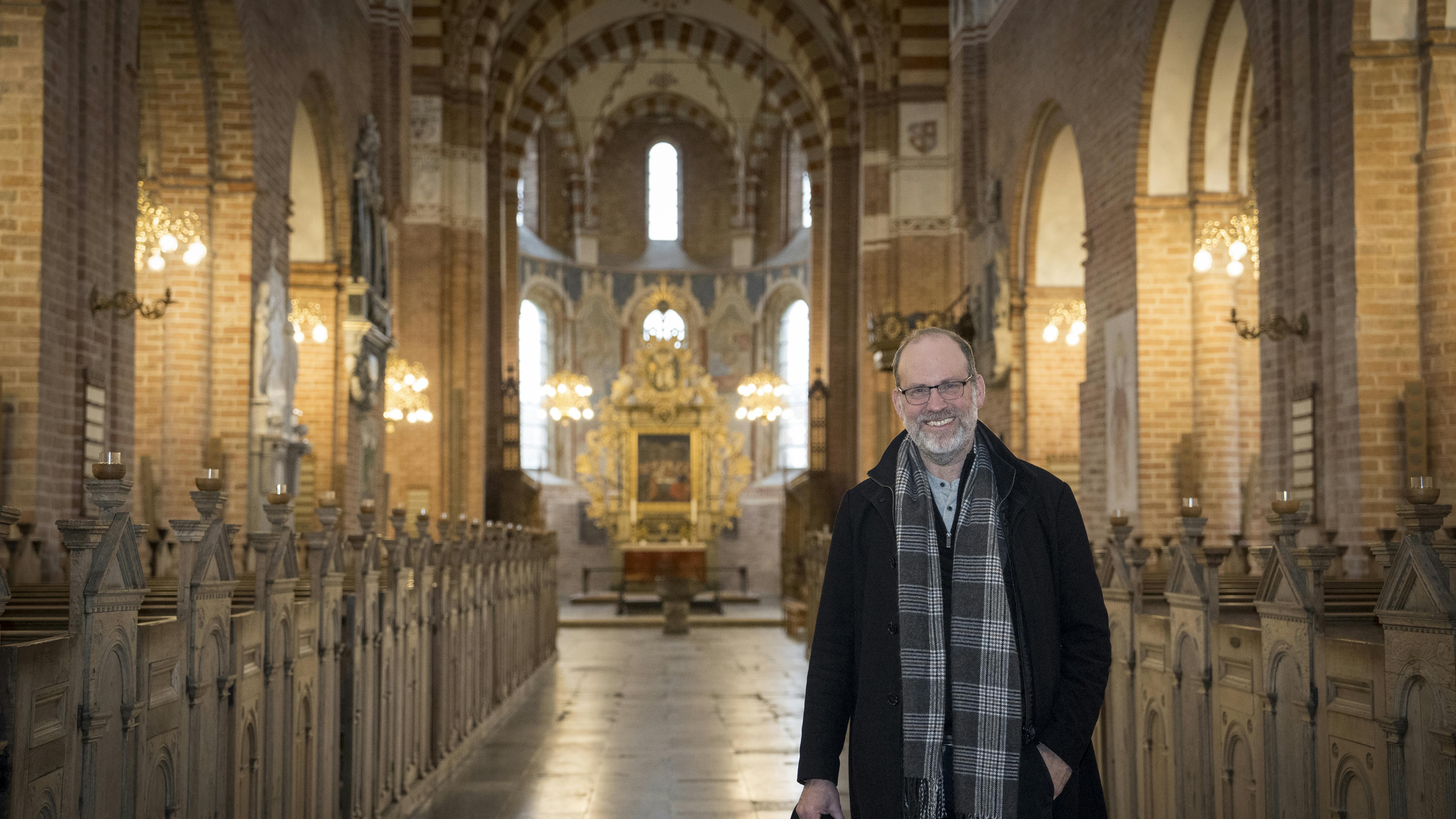 Sct. Bendts Kirke i Ringsted er en af de to kirker, der danner ramme om sognepræst Otto Lundgaards arbejde.