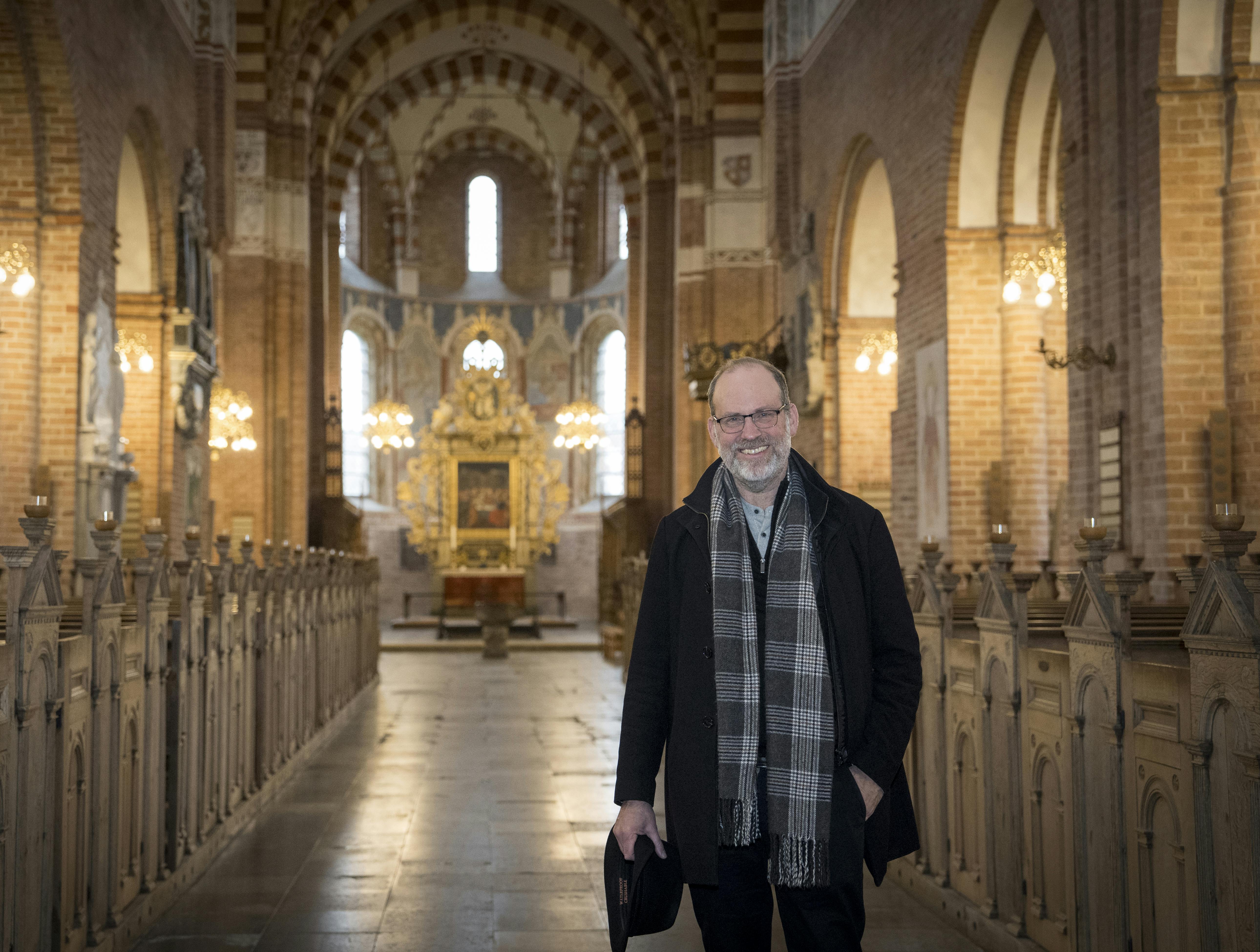 Sct. Bendts Kirke i Ringsted er en af de to kirker, der danner ramme om sognepræst Otto Lundgaards arbejde.