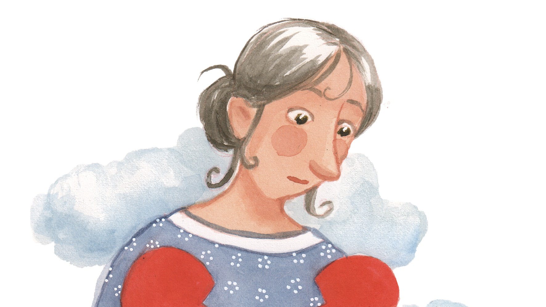 Kvinde holder et knust hjerte