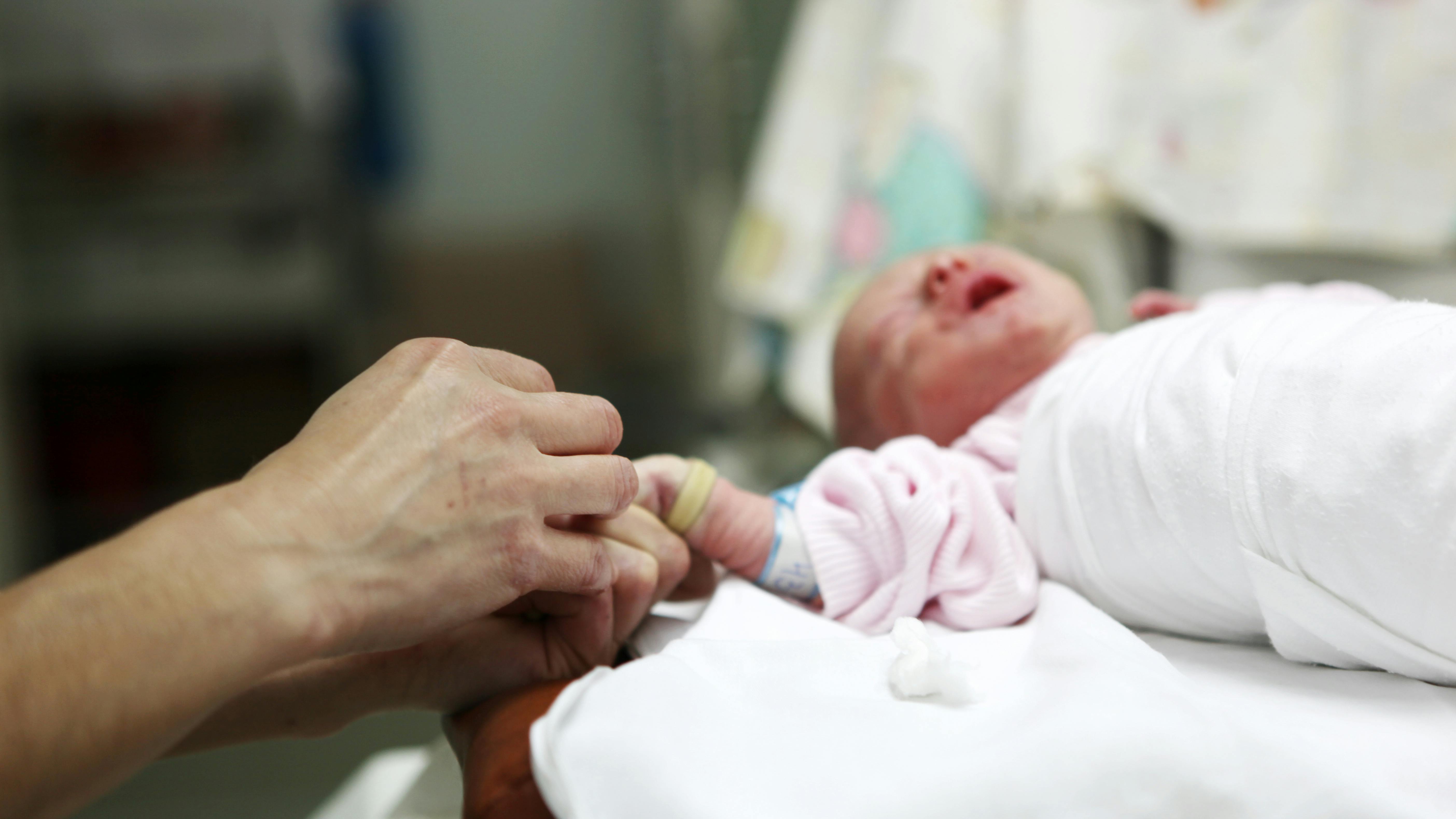 newborn baby in hospital.