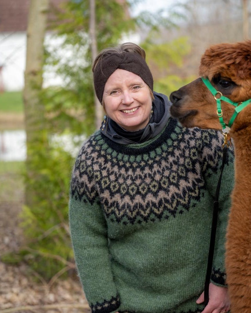 Katja Piil har et blødt punkt for alpakaer, især hingsten Coco, som var en af hendes første.