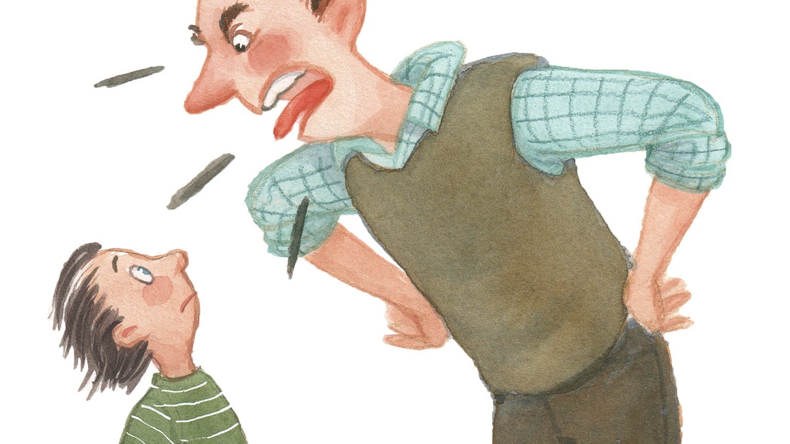 En far, der skælder sin søn ud