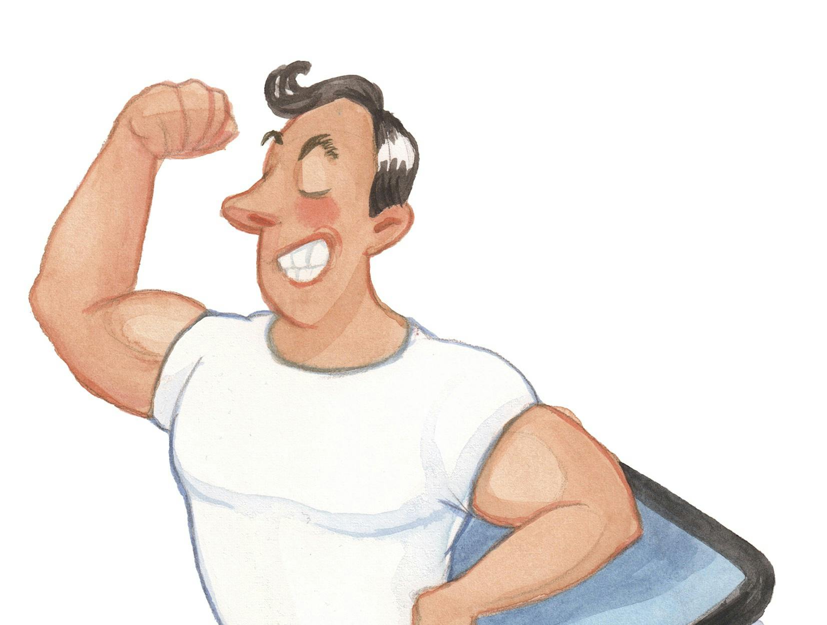 En mand med store muskler