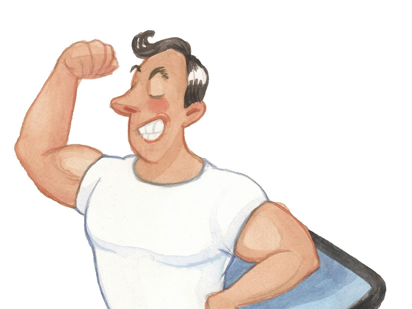 En mand med store muskler