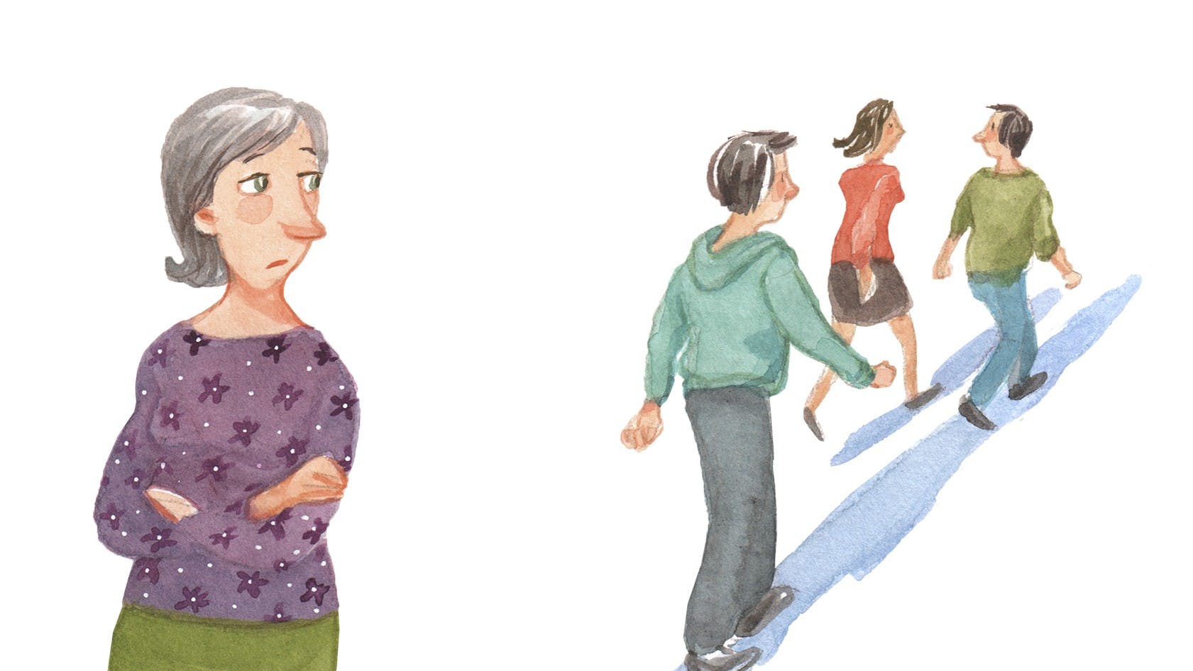 Bonusbørnene ignorerer en kvinde