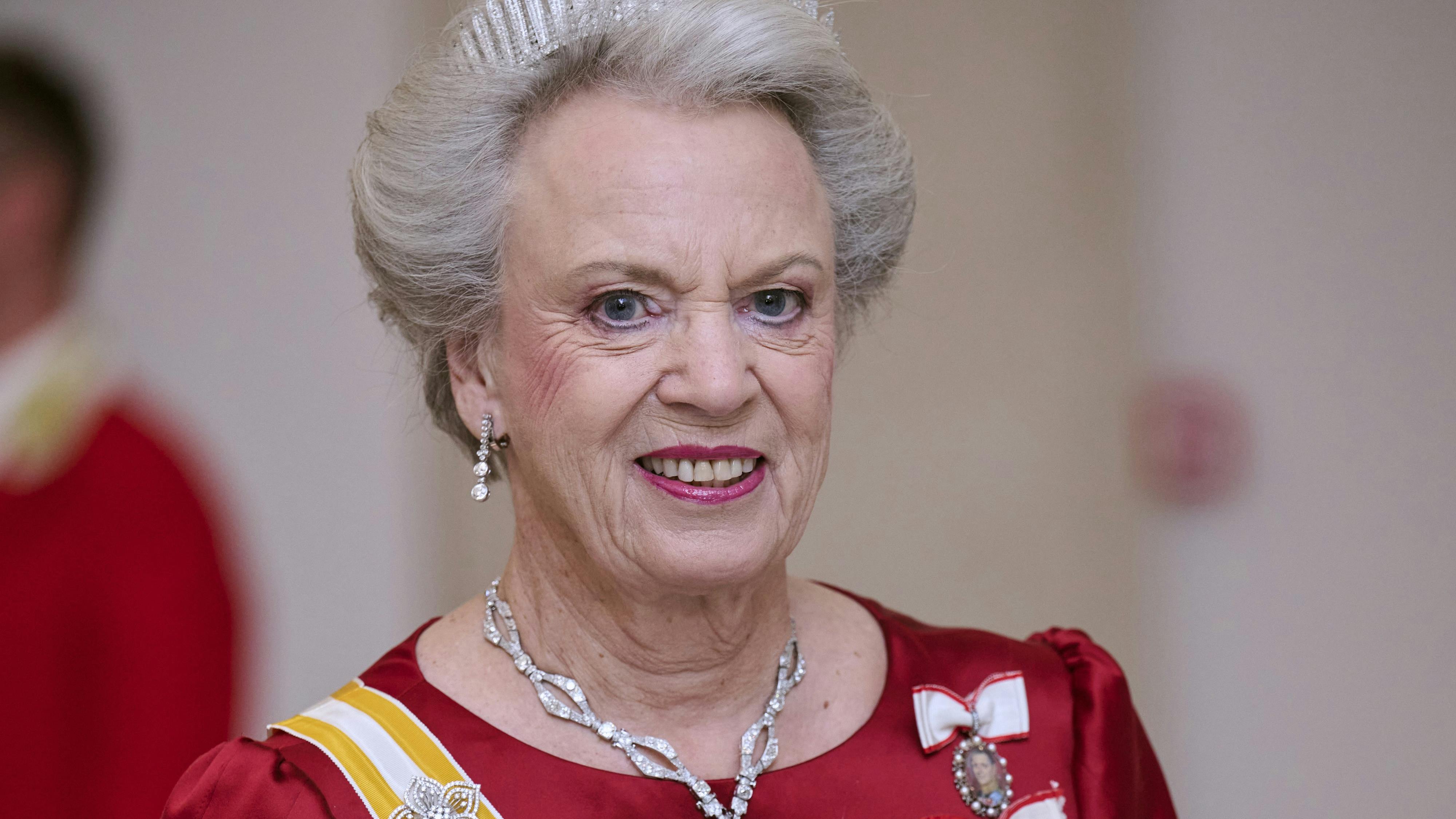 Prinsesse Benedikte til gallataffel på Christiansborg Slot i anledning af statsbesøg fra Spanien den 6. november 2023.