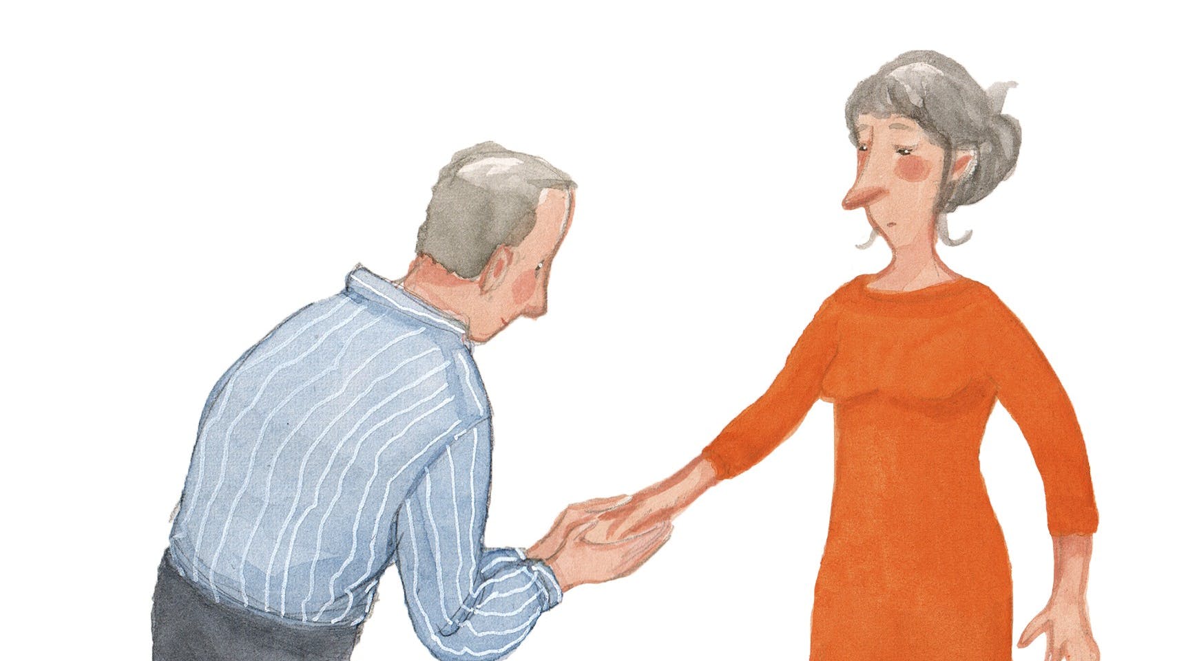 Mand holder kvindes hånd