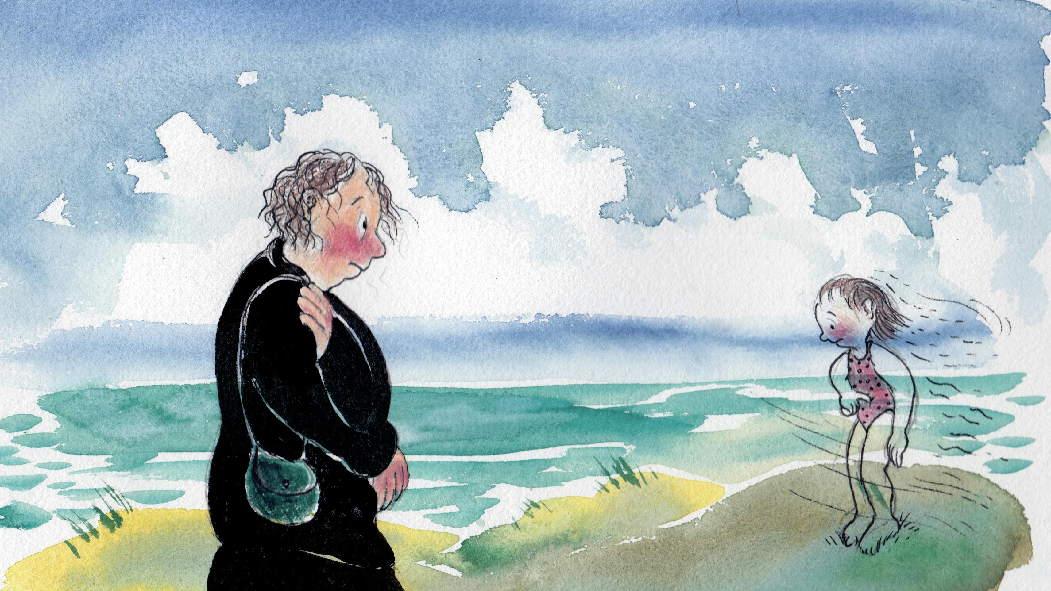 Moden kvinde i badekåbe