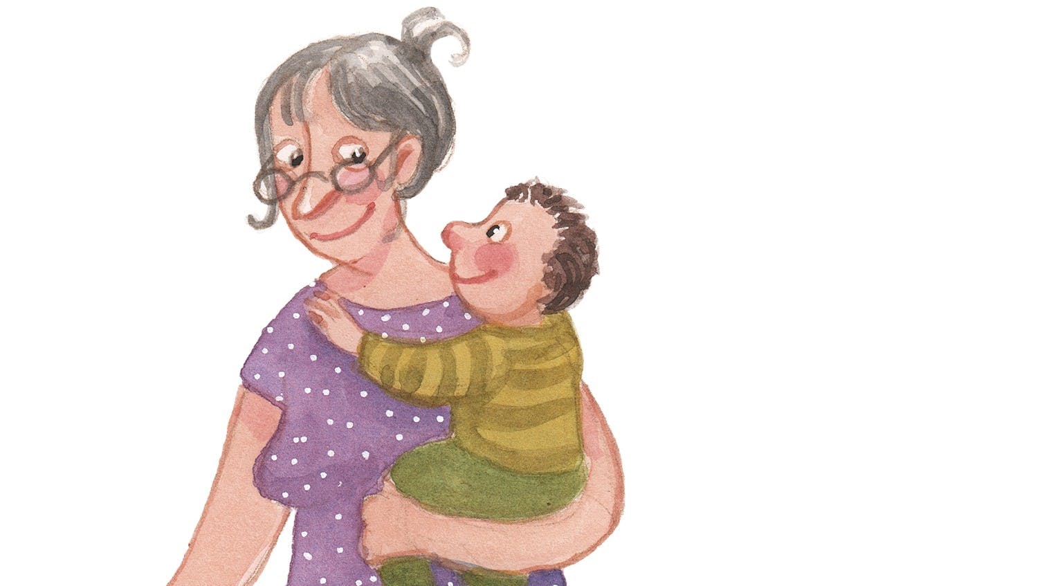 Farmor der holder sit barnebarn