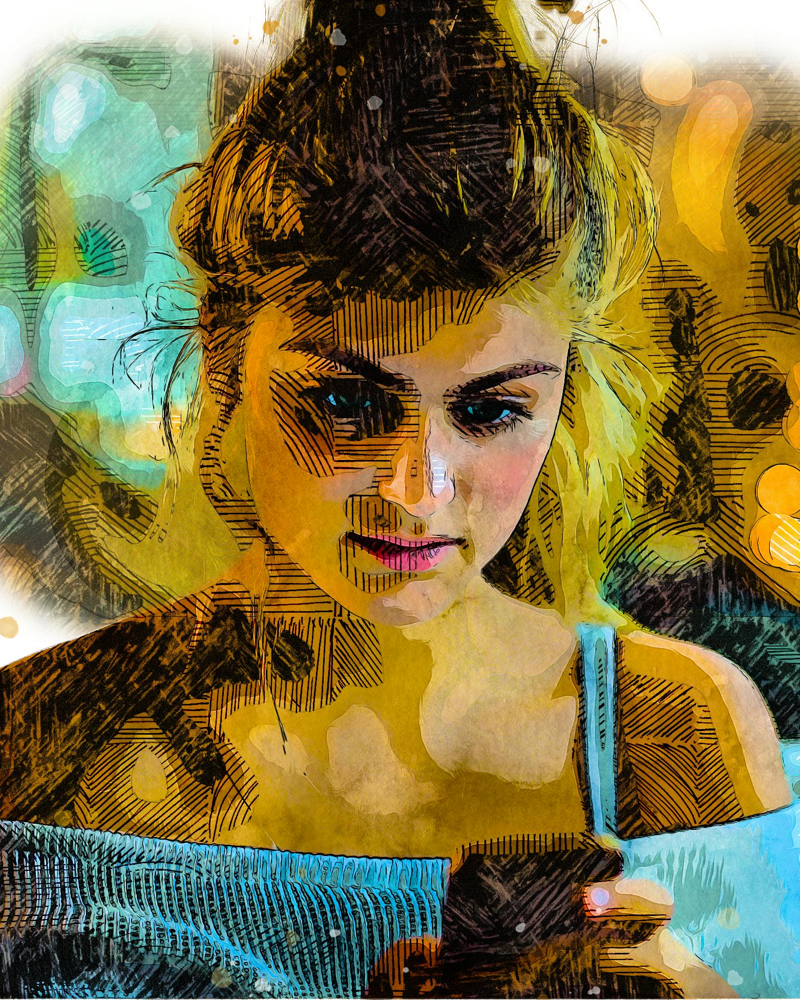 Ung kvinde kigger på sin mobil