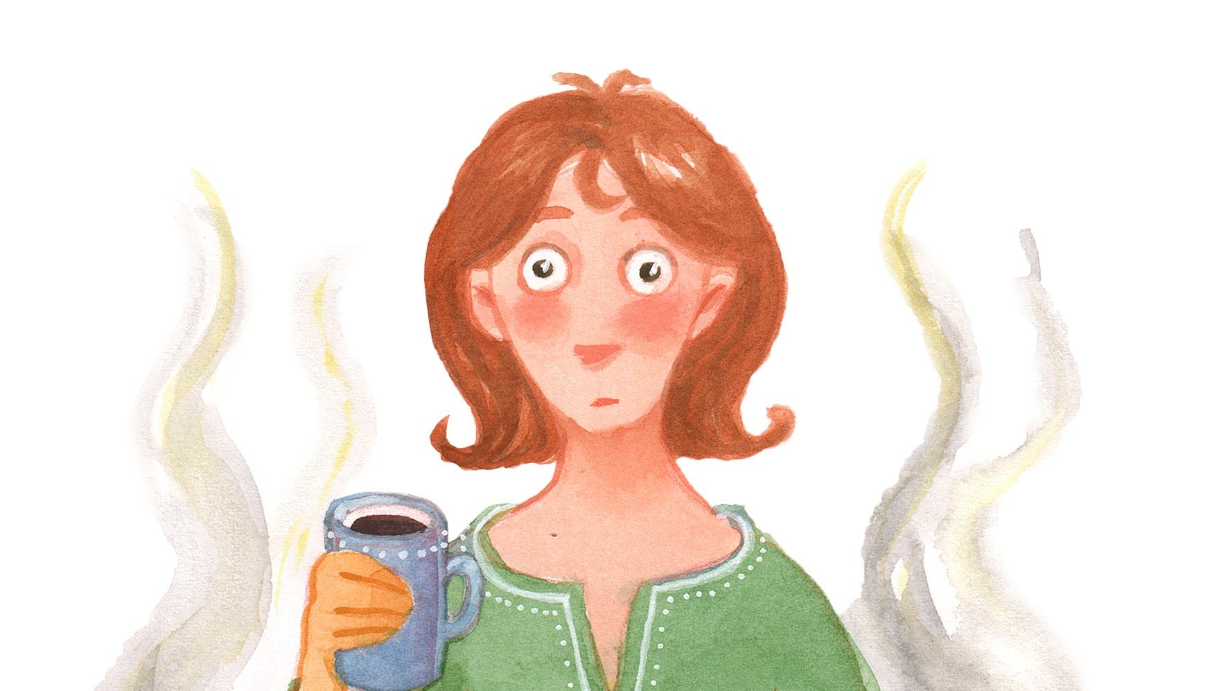 En kvinde der står ude på hendes altan, imens der kommer røg op fra underboen.