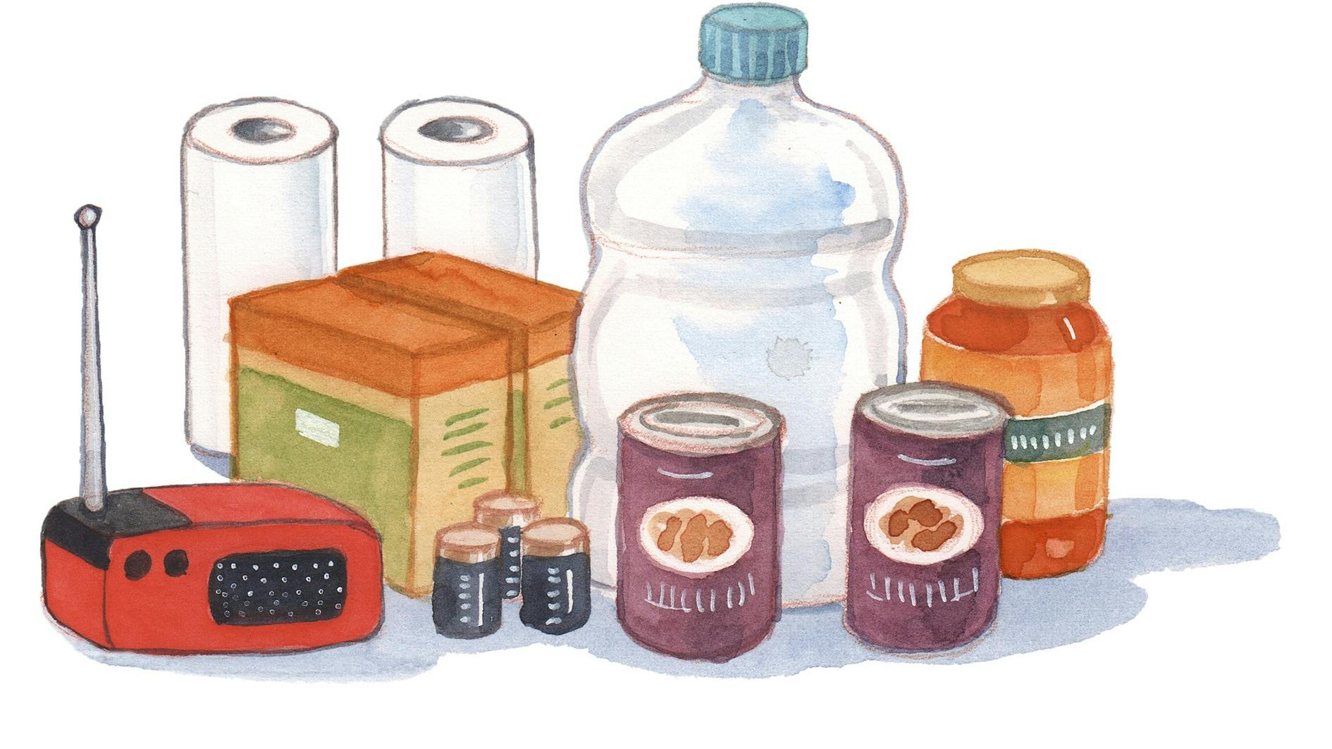 Nødrationer liggende, i tilfælde af krig og katastrofer.