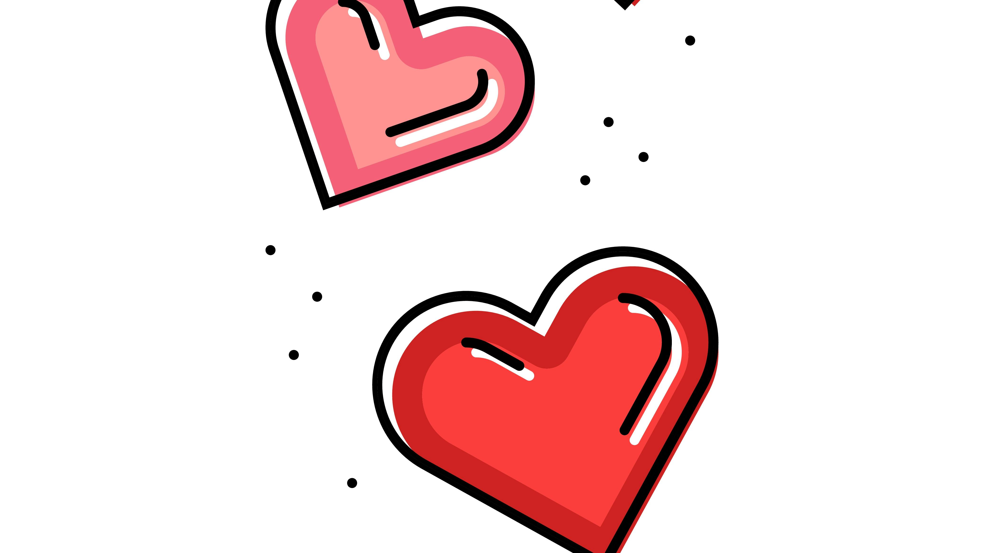 En masse røde hjerter.