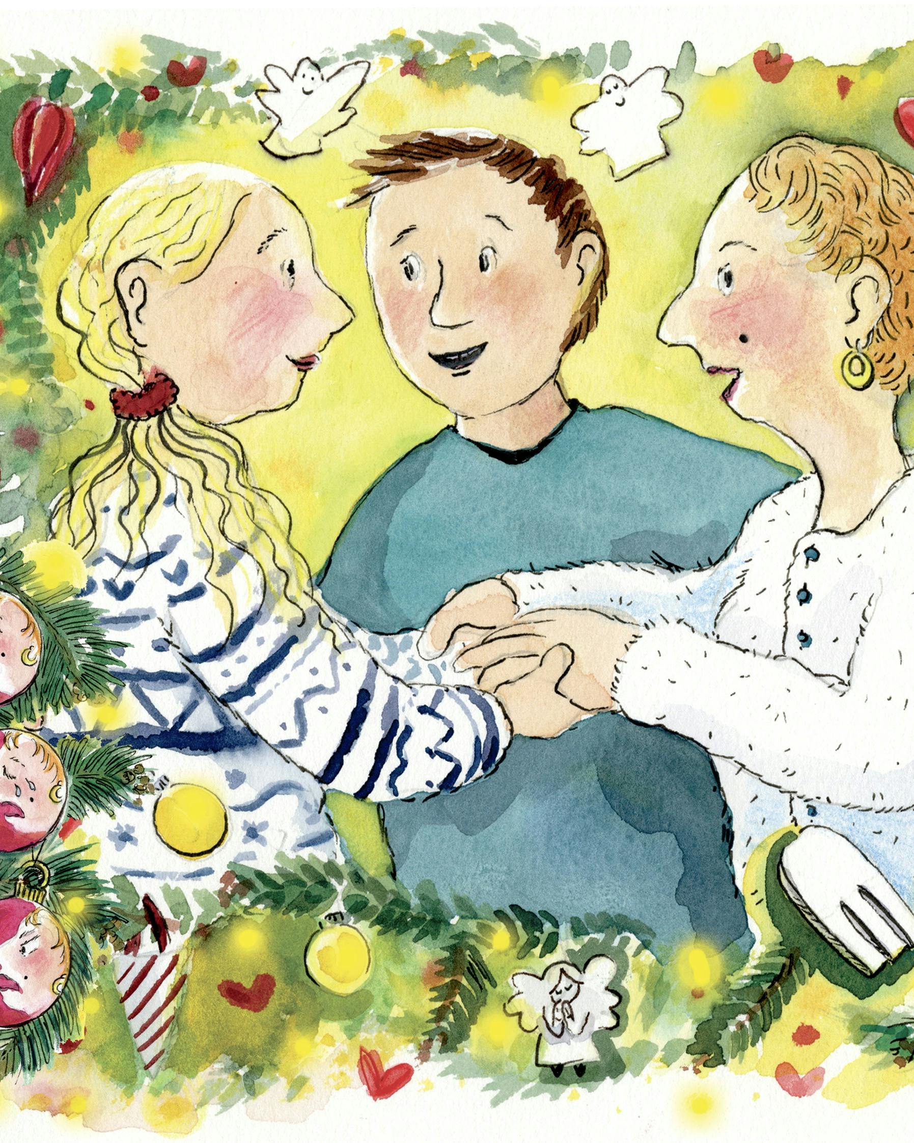 Familie ved juletid