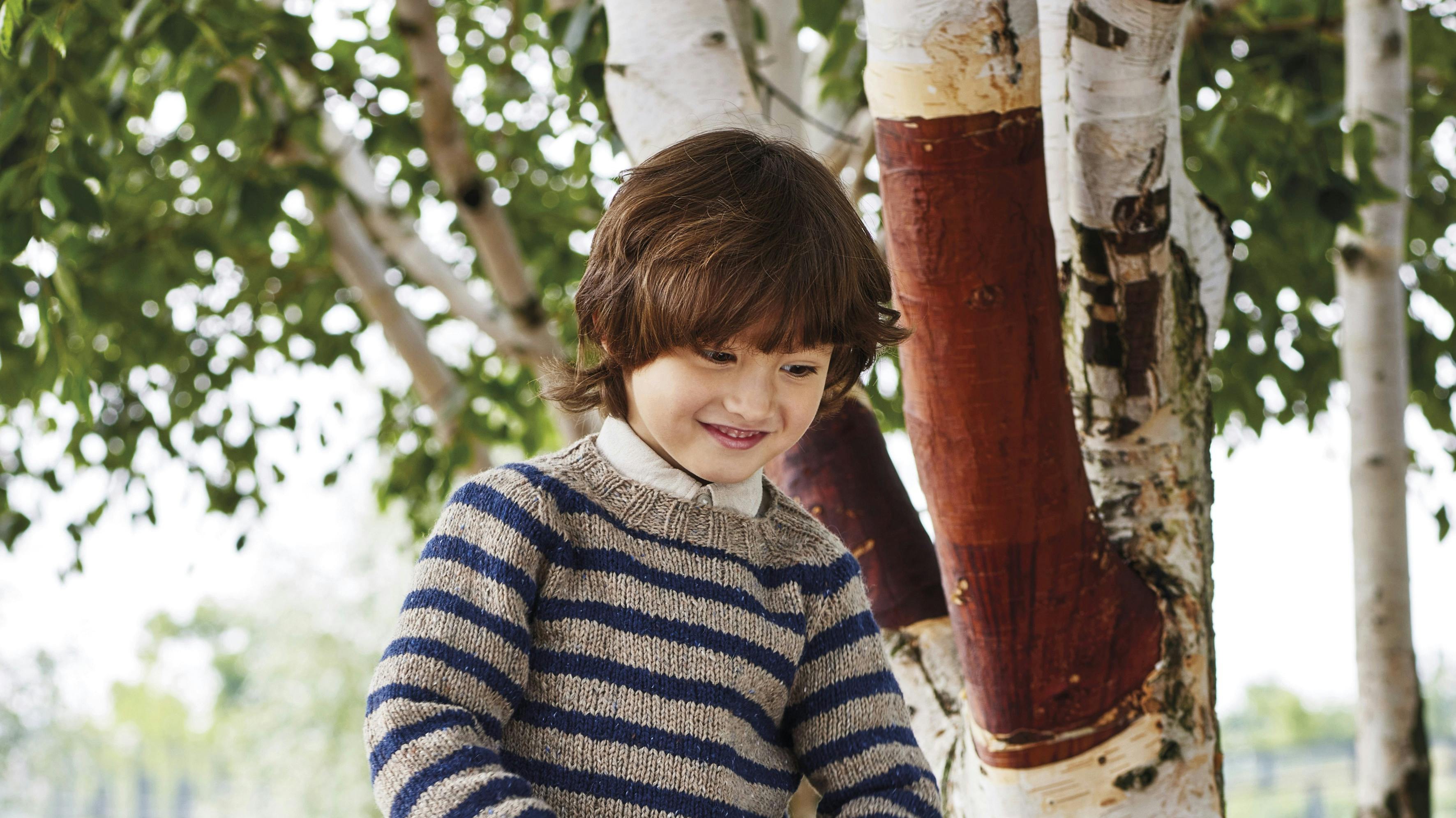 Raglanbluse med striber