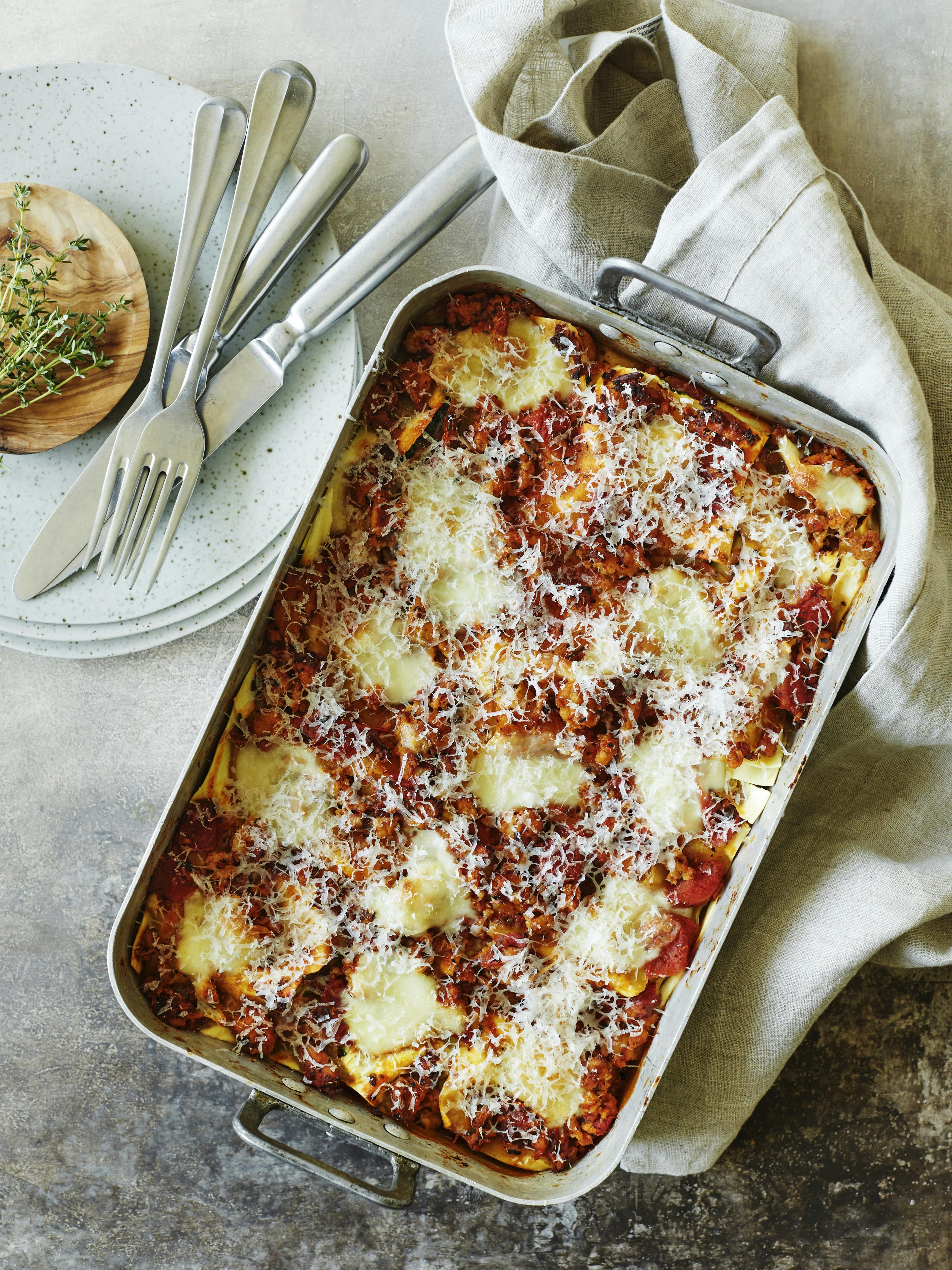 Lasagne maltagliati med kylling