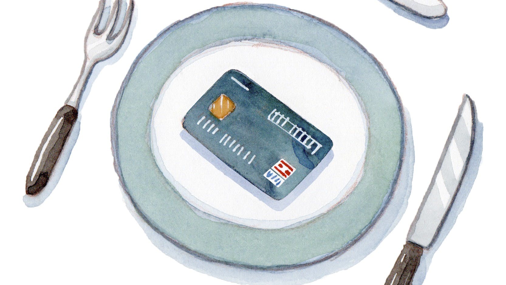 Dankort på en tallerken.