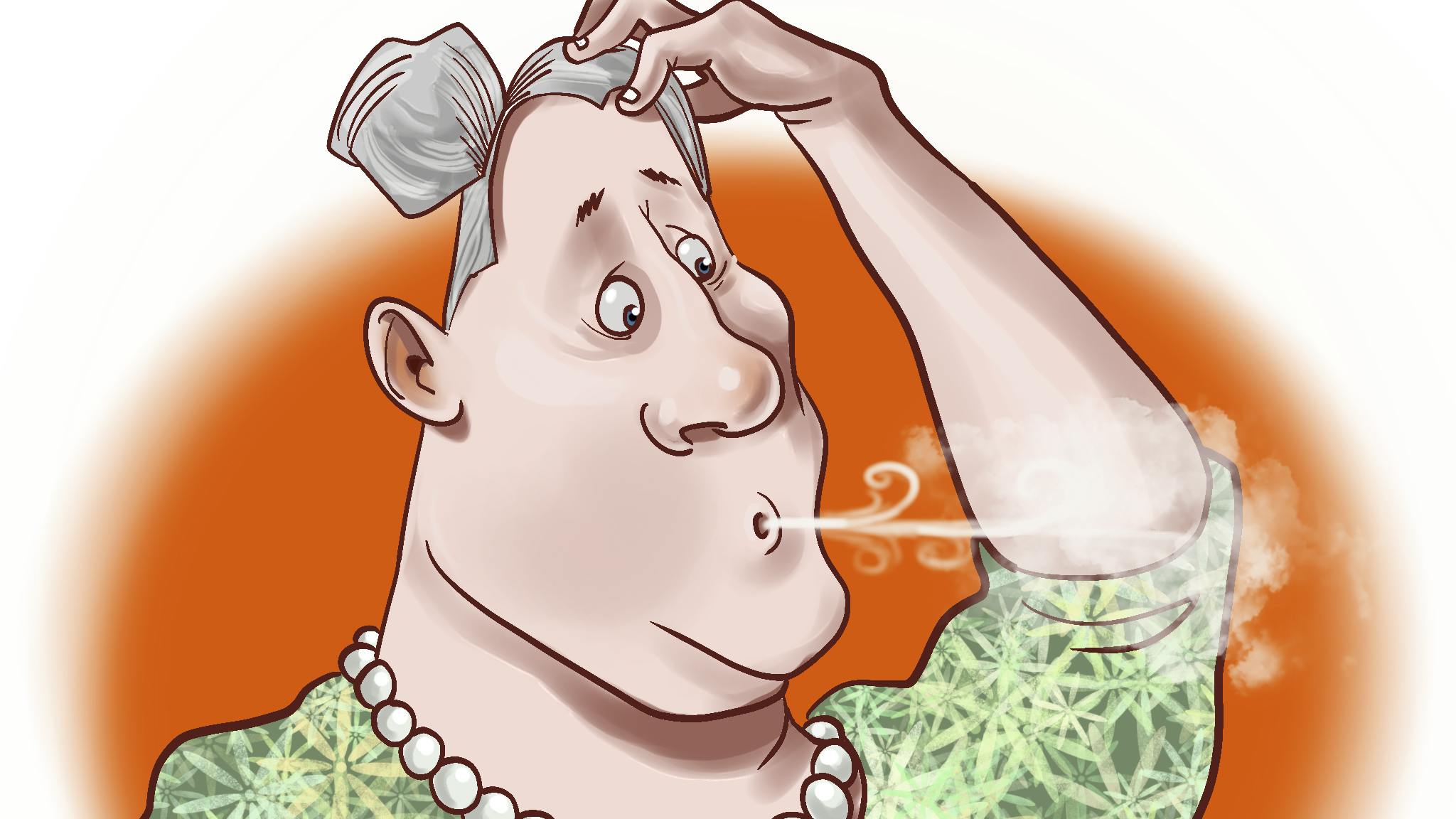 Illustratuon af kvinde i overgangsalder