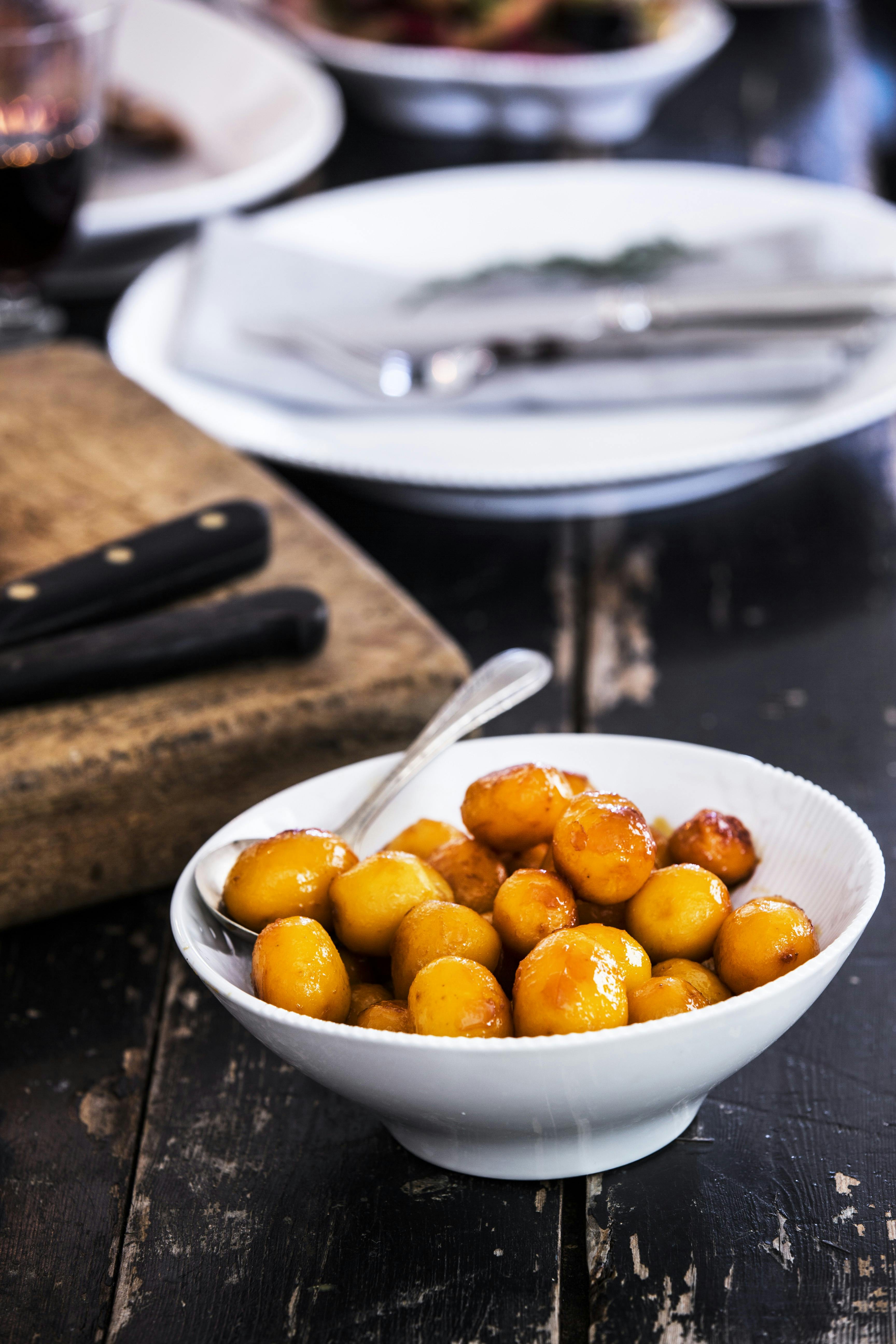 Brunede kartofler, der er lavet i airfryer