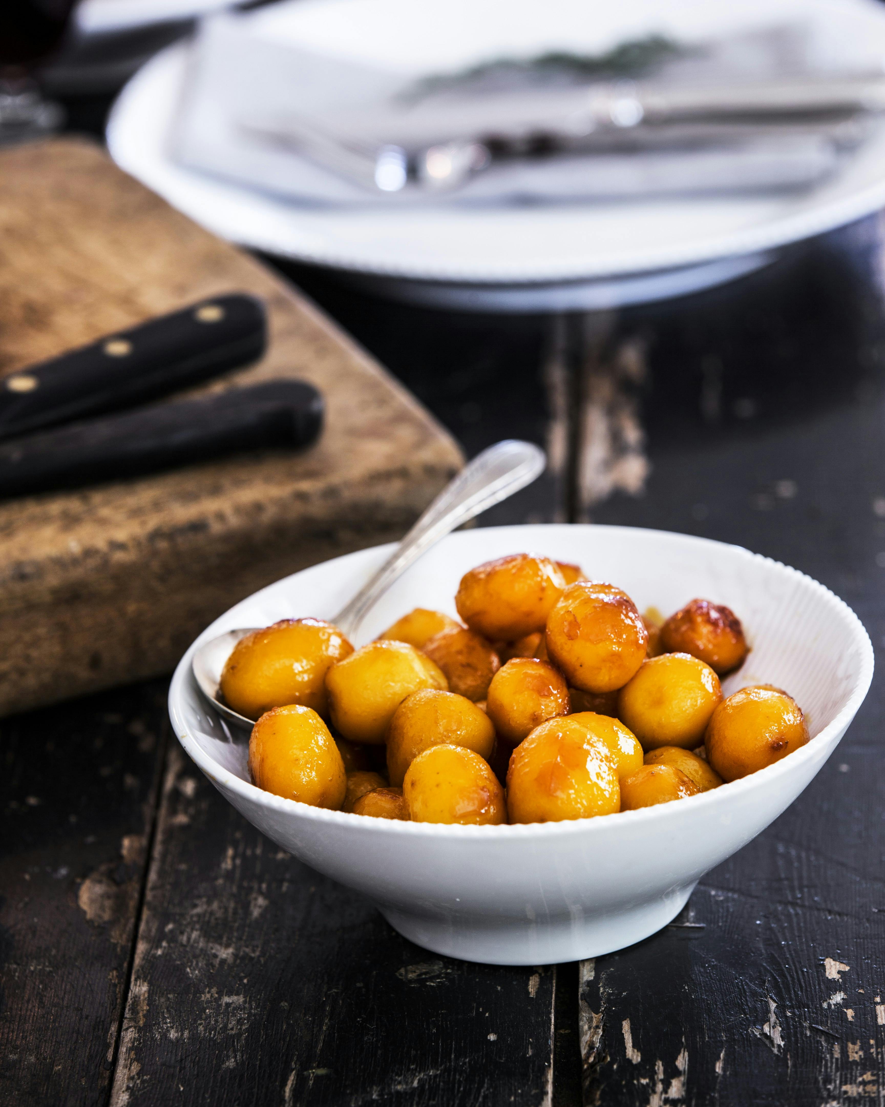 Brunede kartofler, der er lavet i airfryer