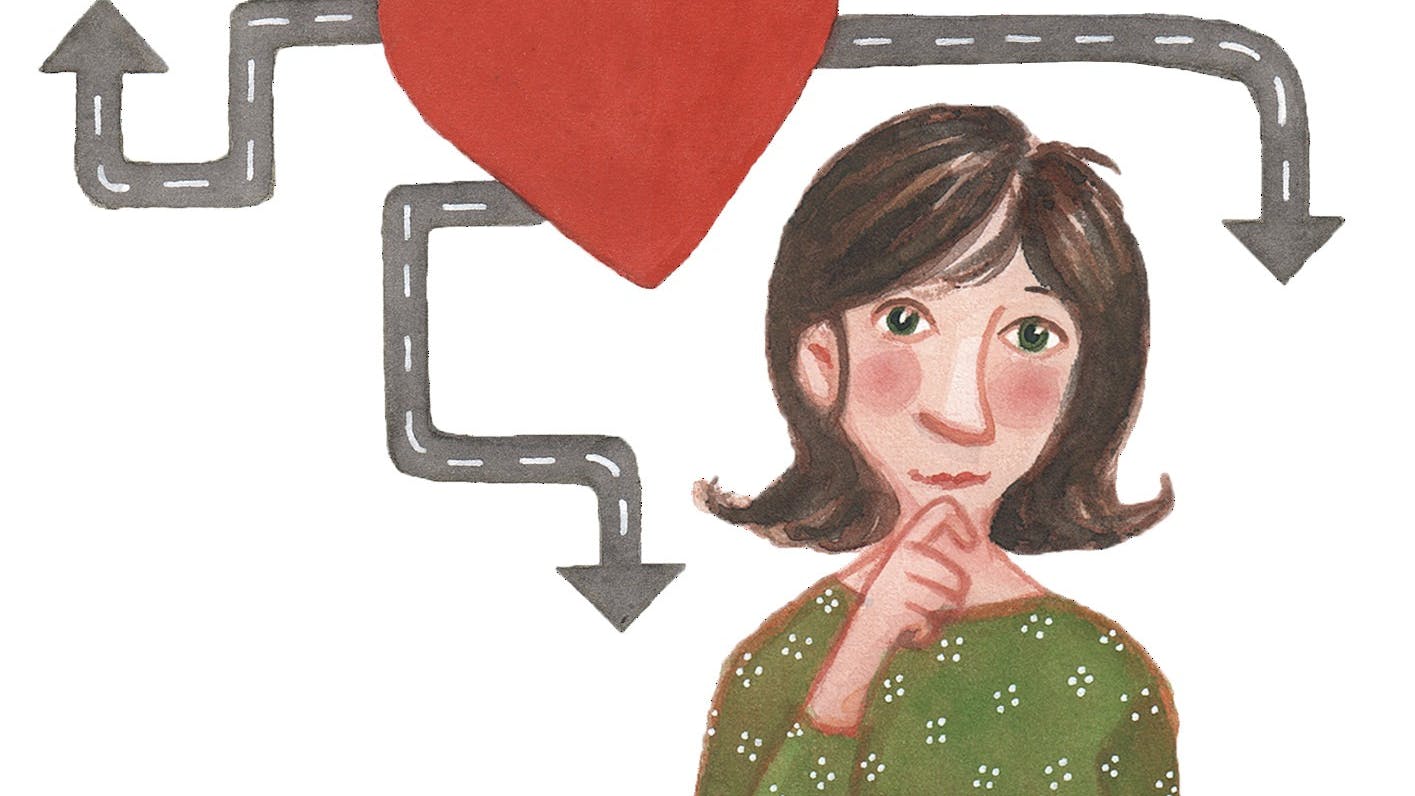 Et hjerte med en masse forskellige pile.