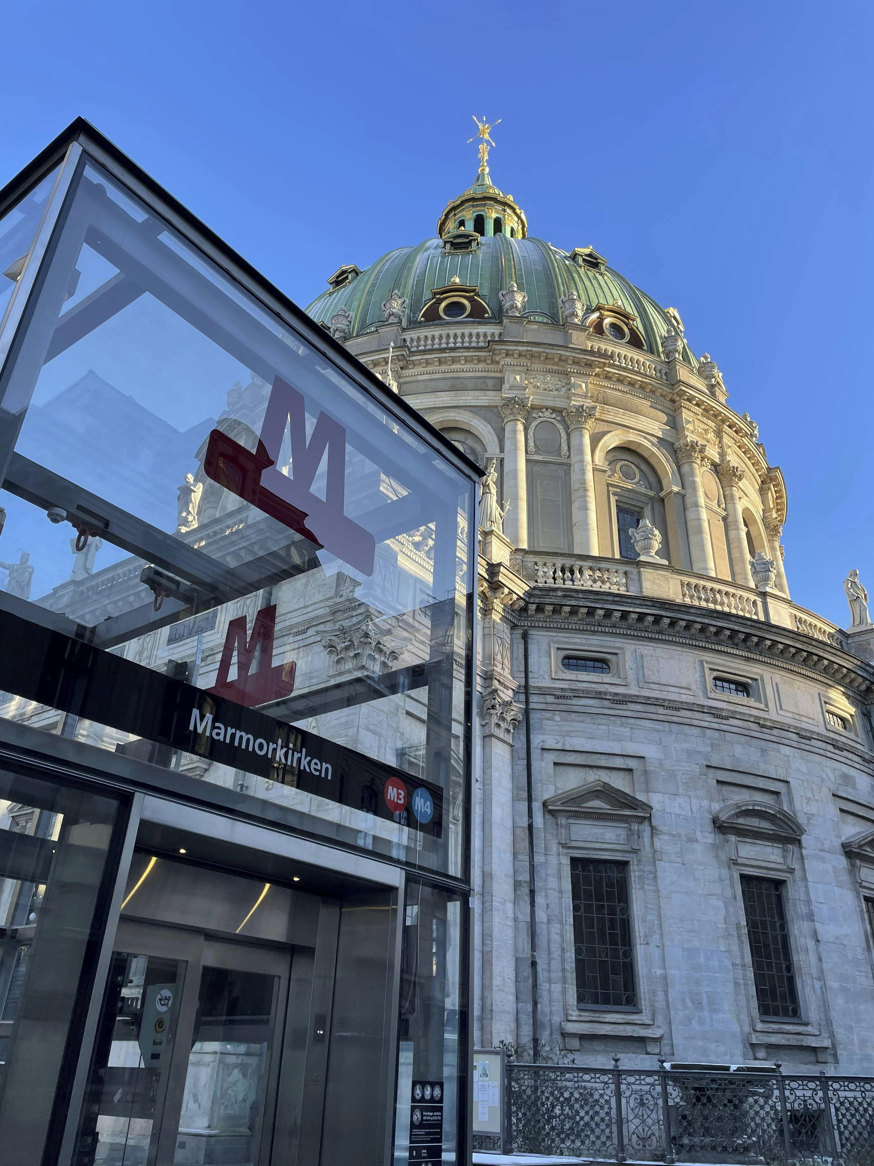 Marmorkirken og den nye metro-cityring. 