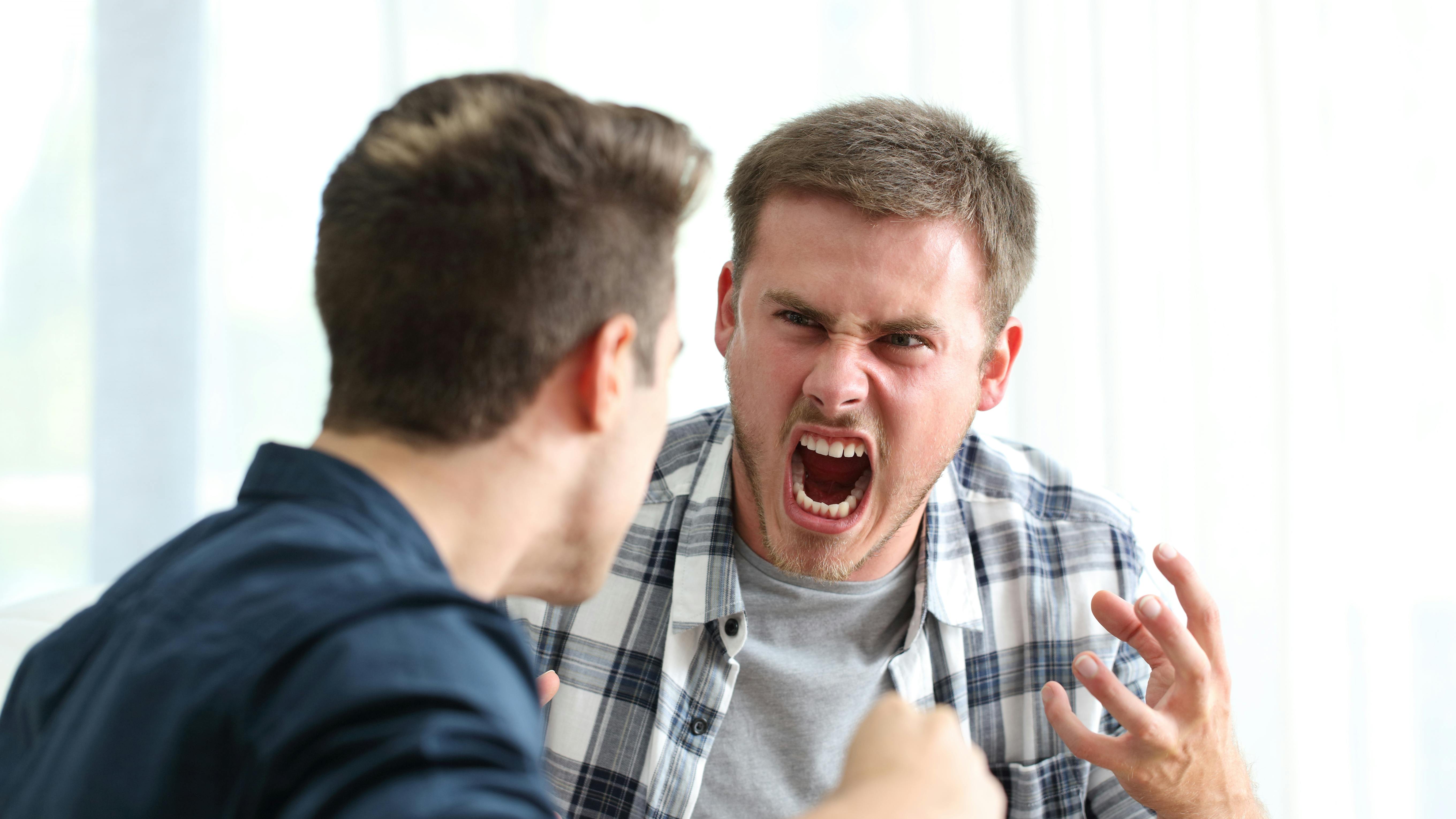 To vrede mænd, der skændes