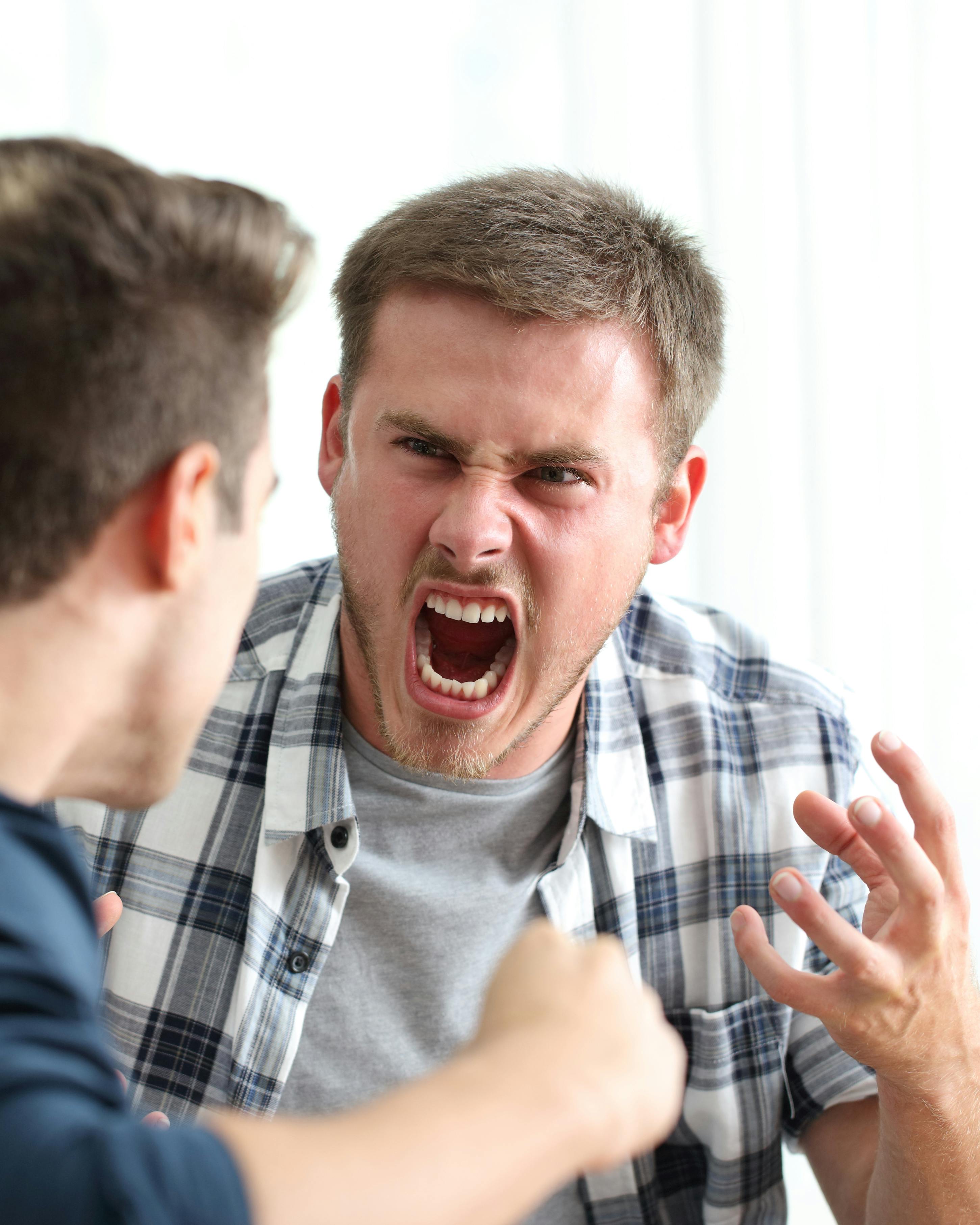 To vrede mænd, der skændes