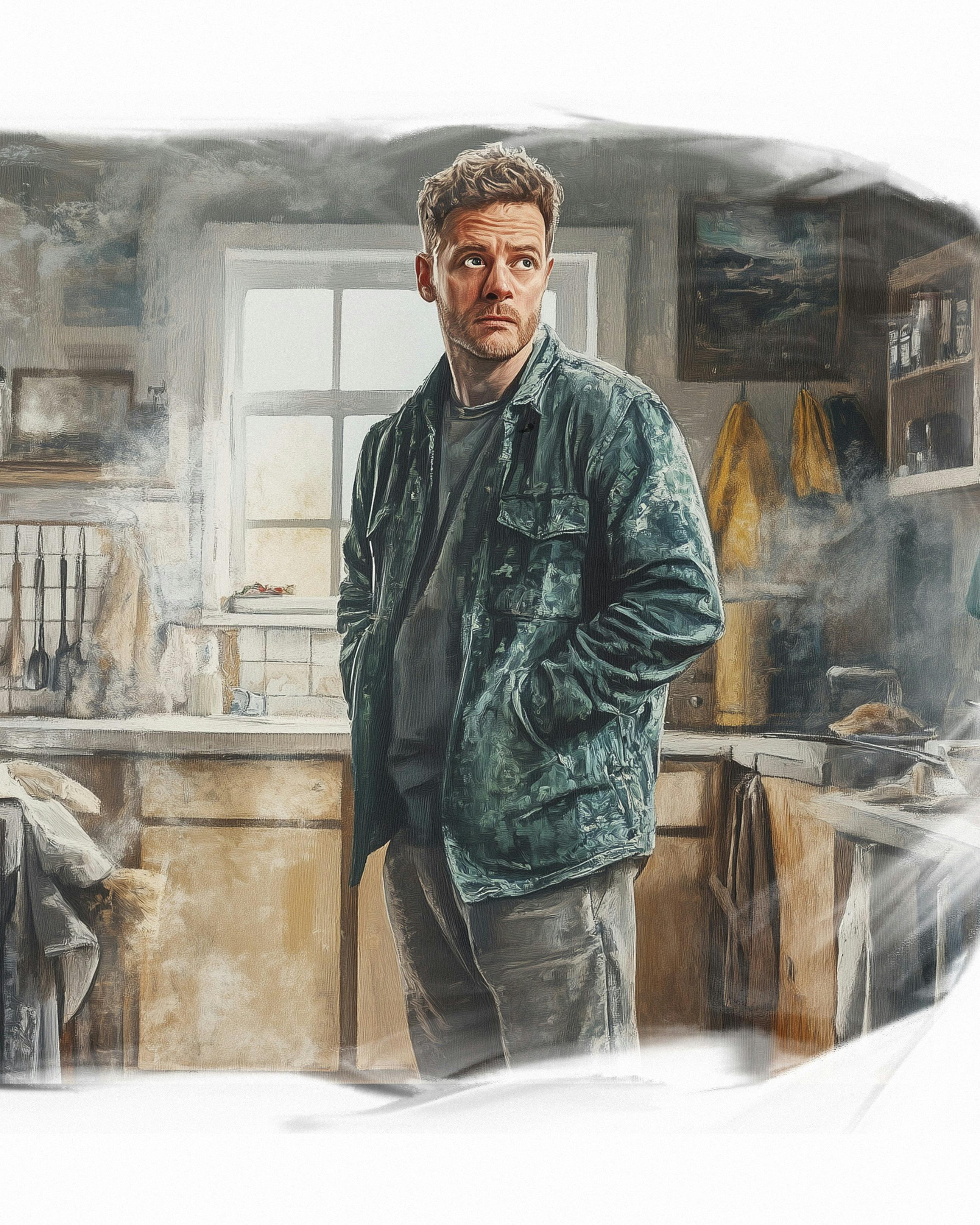 Mand og kvinde i et rodet køkken