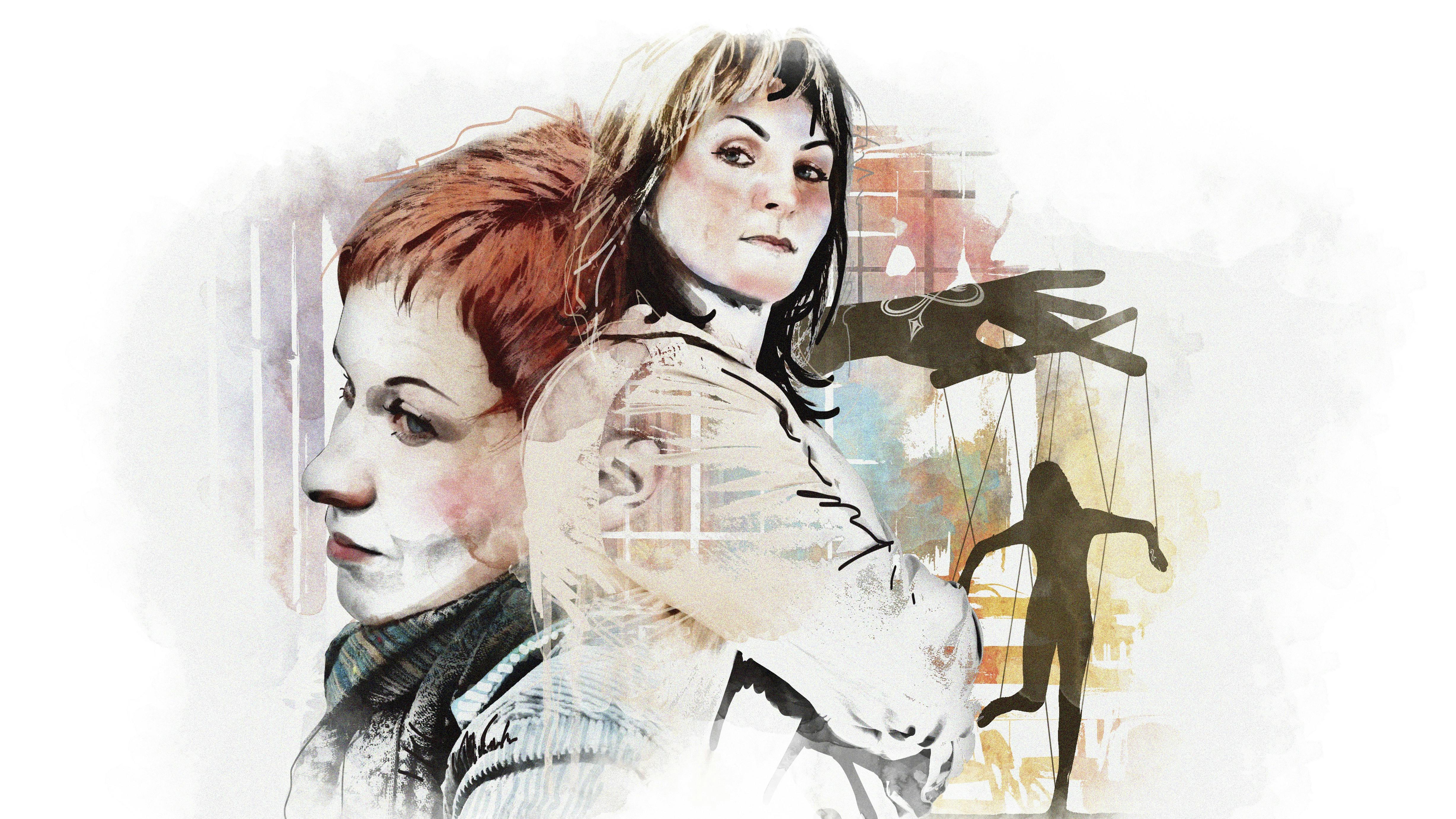 Illustration af to veninder, der er uvenner